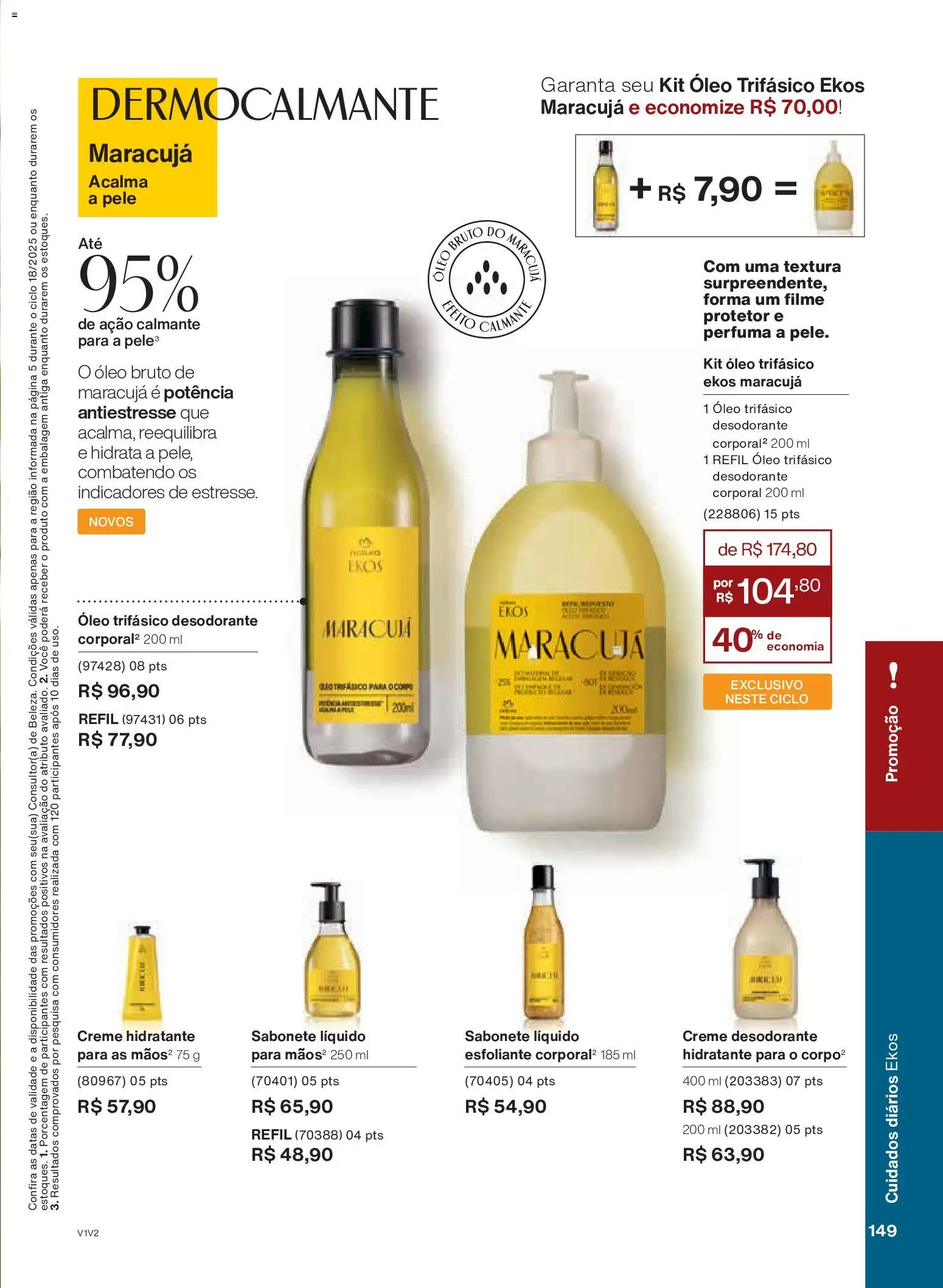 Natura Folheto - válido de 30.10.2025 | Página: 149 | Produtos: Maracujá, Óleo, Creme, Sabonete