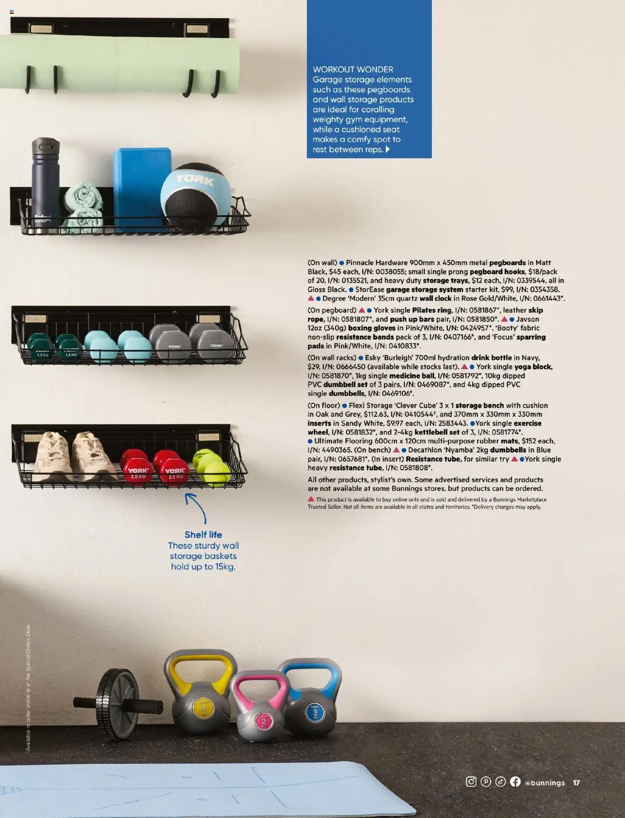 Bunnings Warehouse catalogue - valid from 01.08.2025 | Page: 17 | Products: Flooring, Clock, Multipurpose, Bench