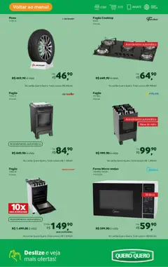 Lojas Quero-Quero Folheto - válido de 15.07.2025 | Página: 24 | Produtos: Fogão, Pneu, Mesa, Cooktop