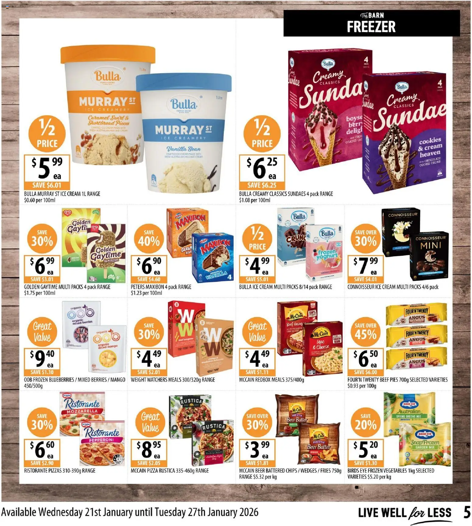 Supabarn catalogue - valid from 21.01.2026 | Page: 5 | Products: Milk, Chocolate, Pizza, Blueberries