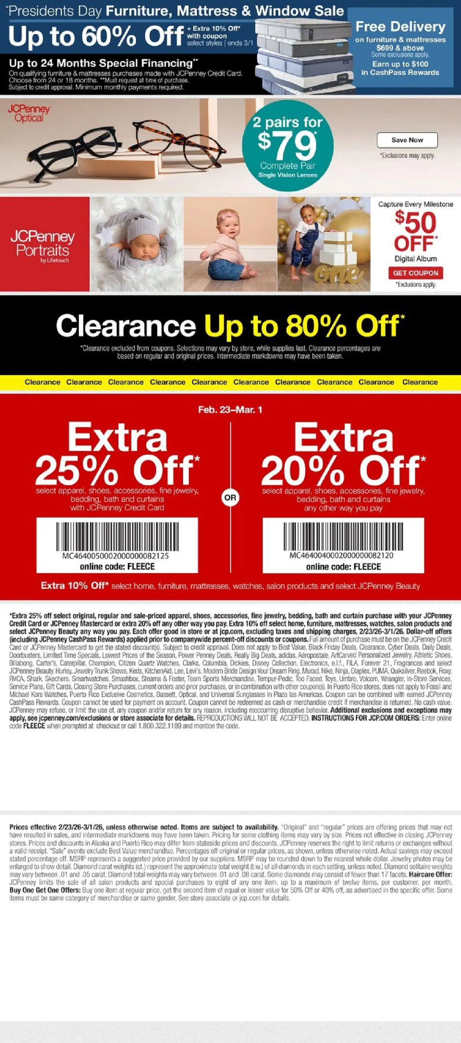 JCPenney Weekly Ad - valid from 23.02.2026 | Page: 8 | Products: Mattress, Bath, Weight