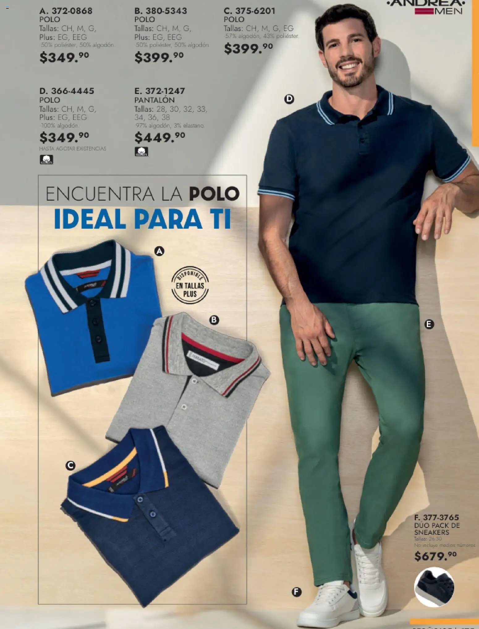 Nuevas ofertas de Andrea válidas en toda la República Mexicana desde el 26.11.2025. ¡Encuentra las mejores ofertas en Andrea catálogo Vestir Caballero otoño! | Página: 13 | Productos: Algodón