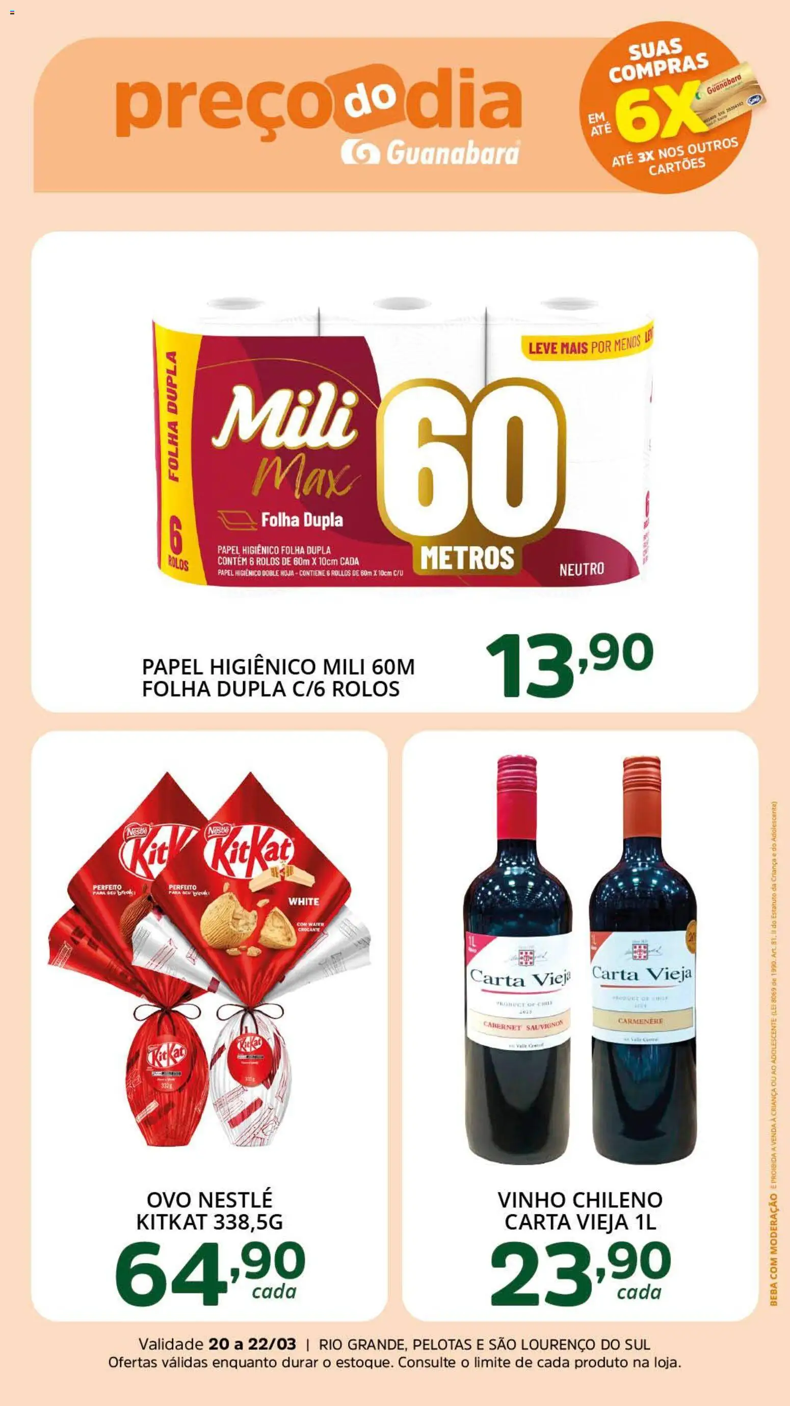 Supermercado Guanabara Folheto - válido de 20.03.2026 | Página: 4 | Produtos: Vinho, Papel higiênico
