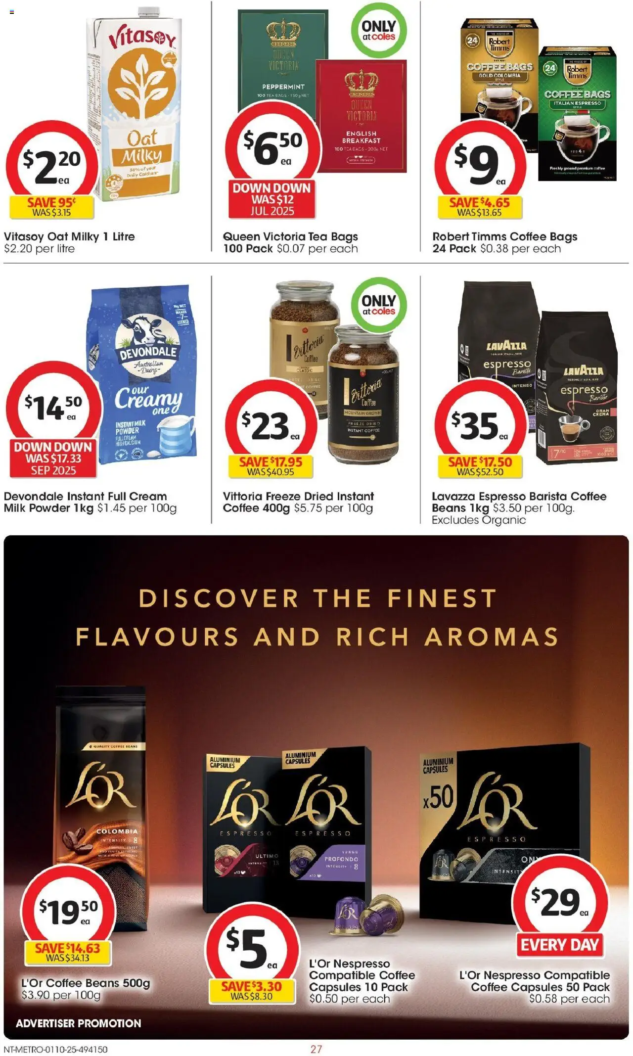 Coles catalogue - valid from 01.10.2025 | Page: 27 | Products: Powder, Milk, Dairy, Coffee