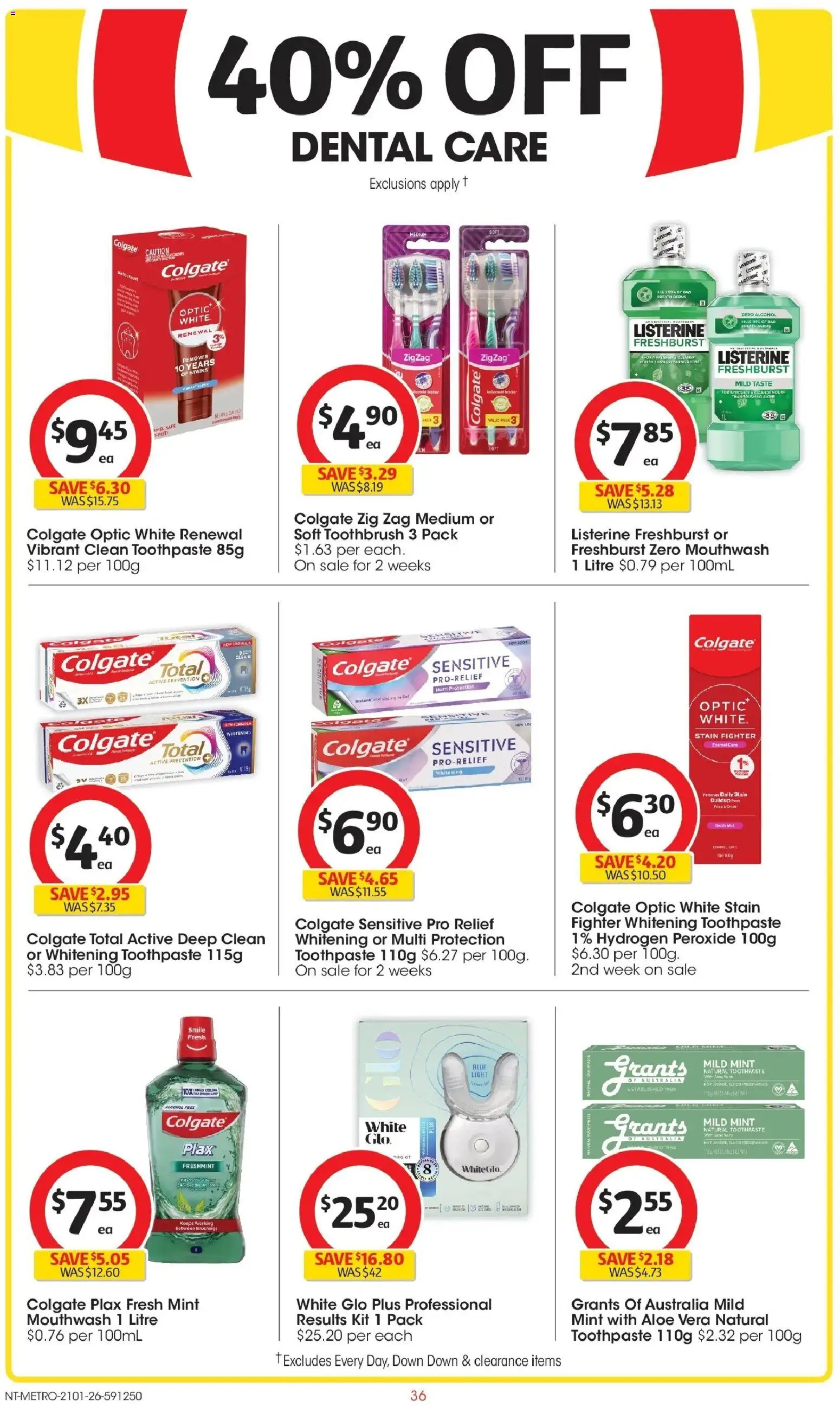 Coles catalogue - valid from 21.01.2026 | Page: 36 | Products: Mouthwash, Toothbrush, Dental care, Safe