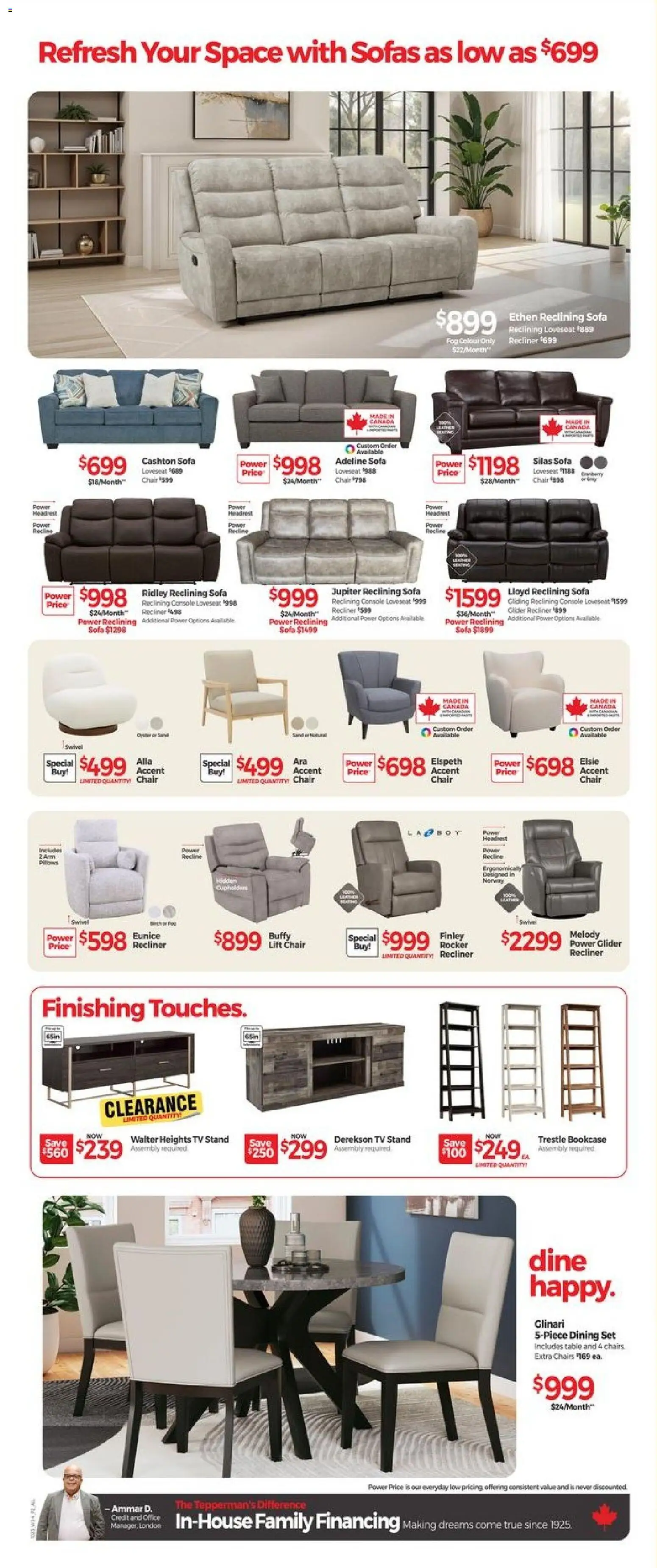 Tepperman's flyer valid from 23.10.2025 | Page: 6 | Products: Tv, Sofa, Table, Chair