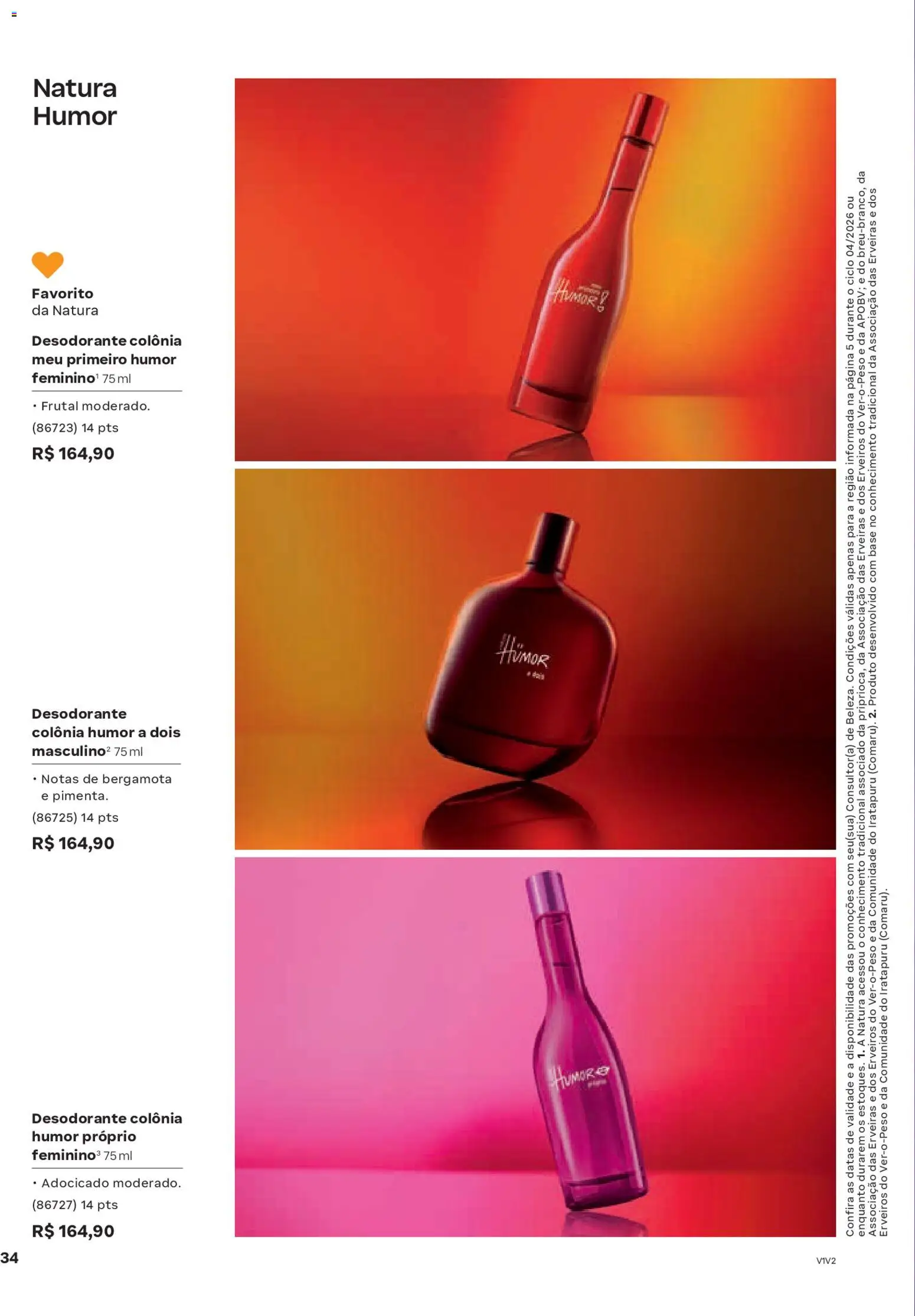 Natura Folheto - válido de 19.02.2026 | Página: 34 | Produtos: Bergamota, Desodorante, Base