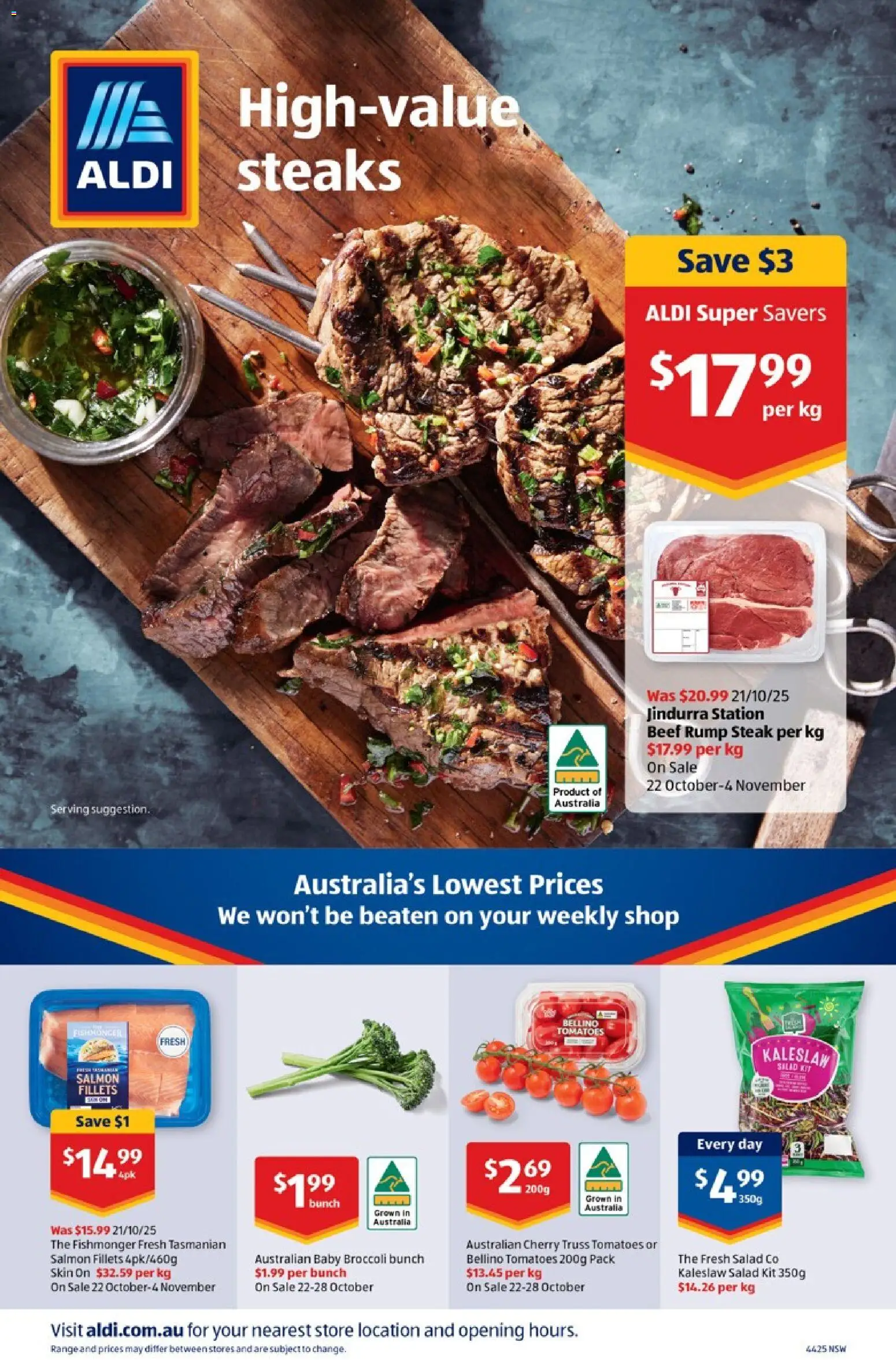 Aldi catalogue - valid from 29.10.2025 | Page: 40 | Products: Tomatoes, Beef, Salad, Steak