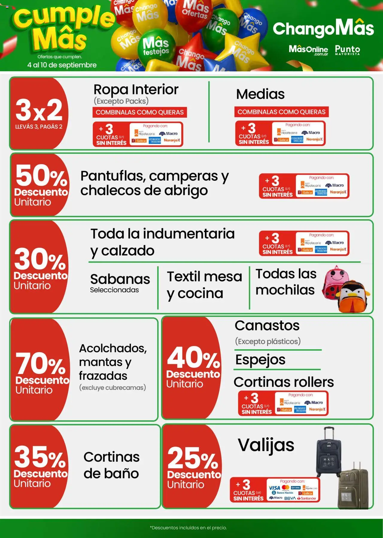 Changomas ofertas │ válido desde el 04.09.2025 | Página: 14 | Productos: Cocina, Ropa, Ropa interior, Medias