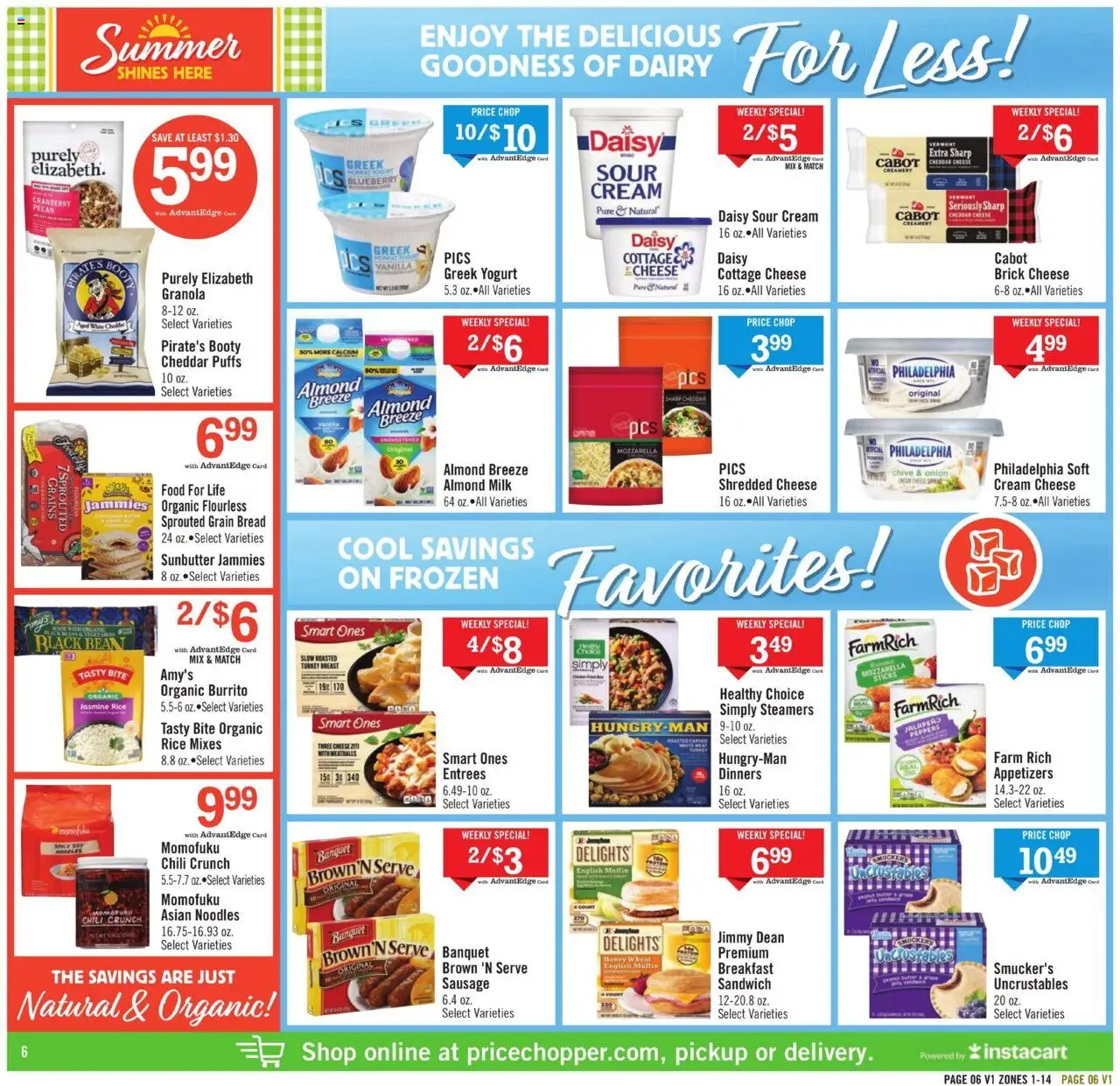 Price Chopper Weekly Ad - valid from 03.08.2025 | Page: 6 | Products: Bread, Sour cream, Cottage cheese, Greens