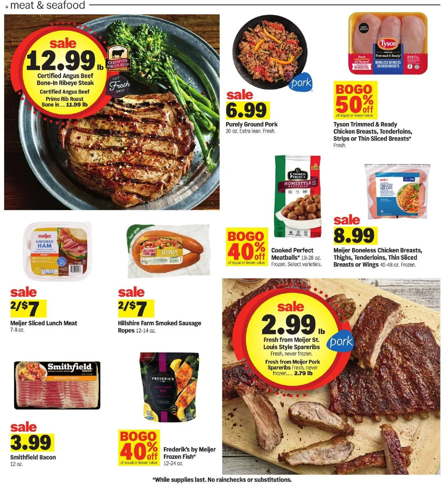 Meijer Weekly Ad - valid from 02.01.2026 | Page: 5 | Products: Pork, Beef, Seafood, Sausage