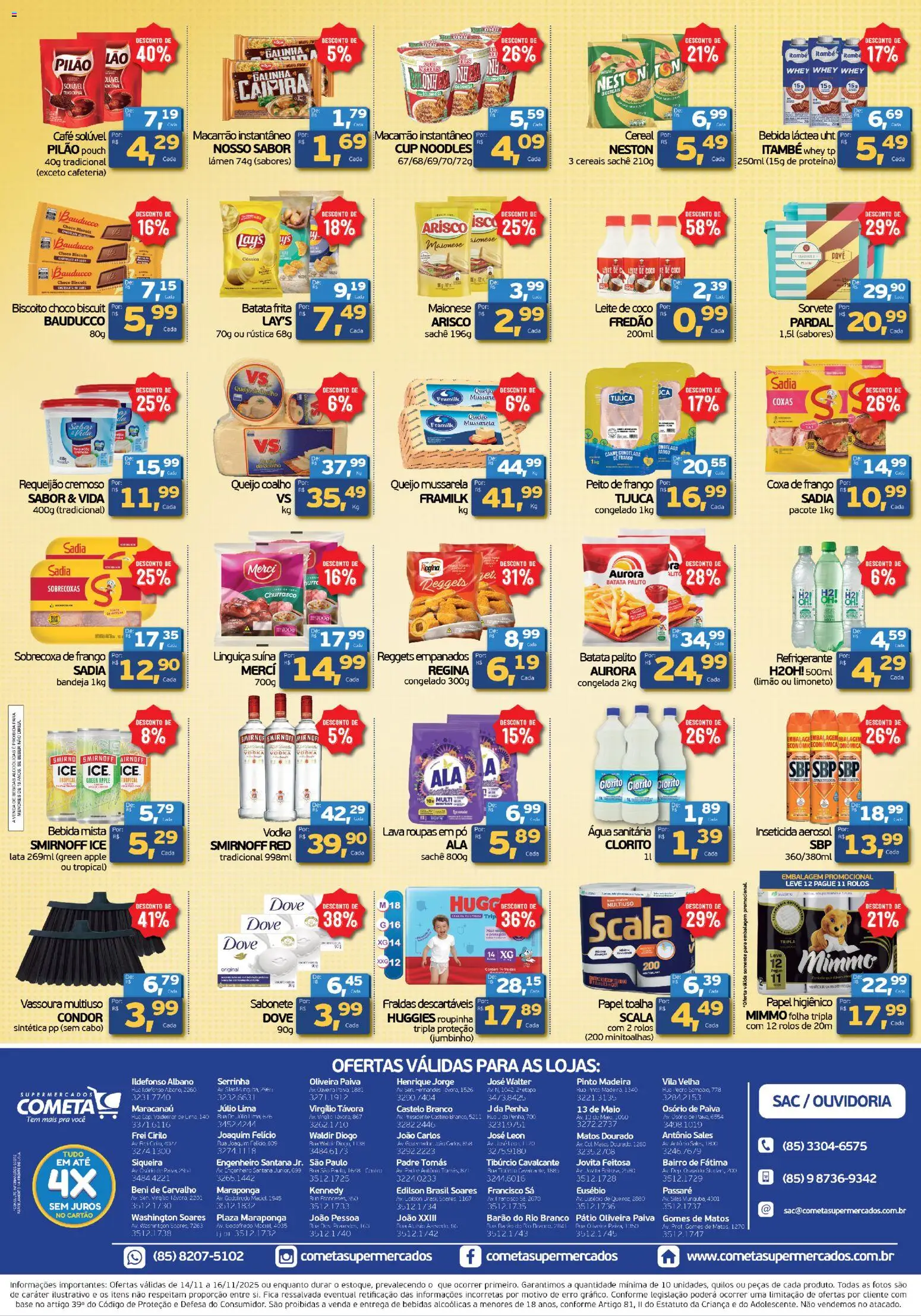 Cometa Supermercados Folheto - válido de 14.11.2025 | Página: 2 | Produtos: Maiô, Leite, Papel higiênico, Café solúvel