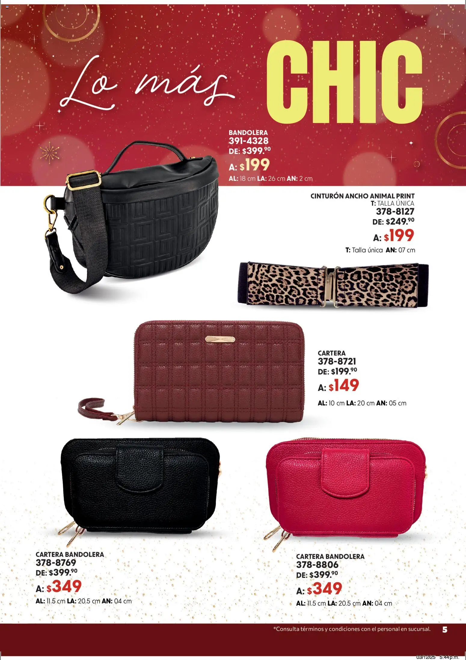 Nuevas ofertas de Andrea válidas en toda la República Mexicana desde el 07.12.2025. ¡Encuentra las mejores ofertas en Andrea catálogo Accesorízate esta Navidad! | Página: 5 | Productos: Cinturón