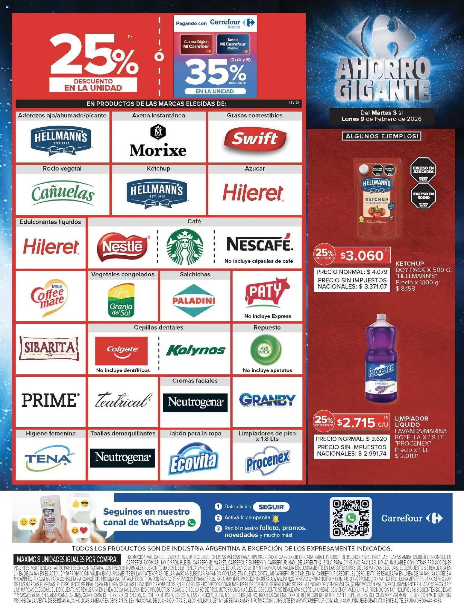 Carrefour ofertas │ válido desde el 03.02.2026 | Página: 11 | Productos: Cuchillo, Toallas, Avena, Café