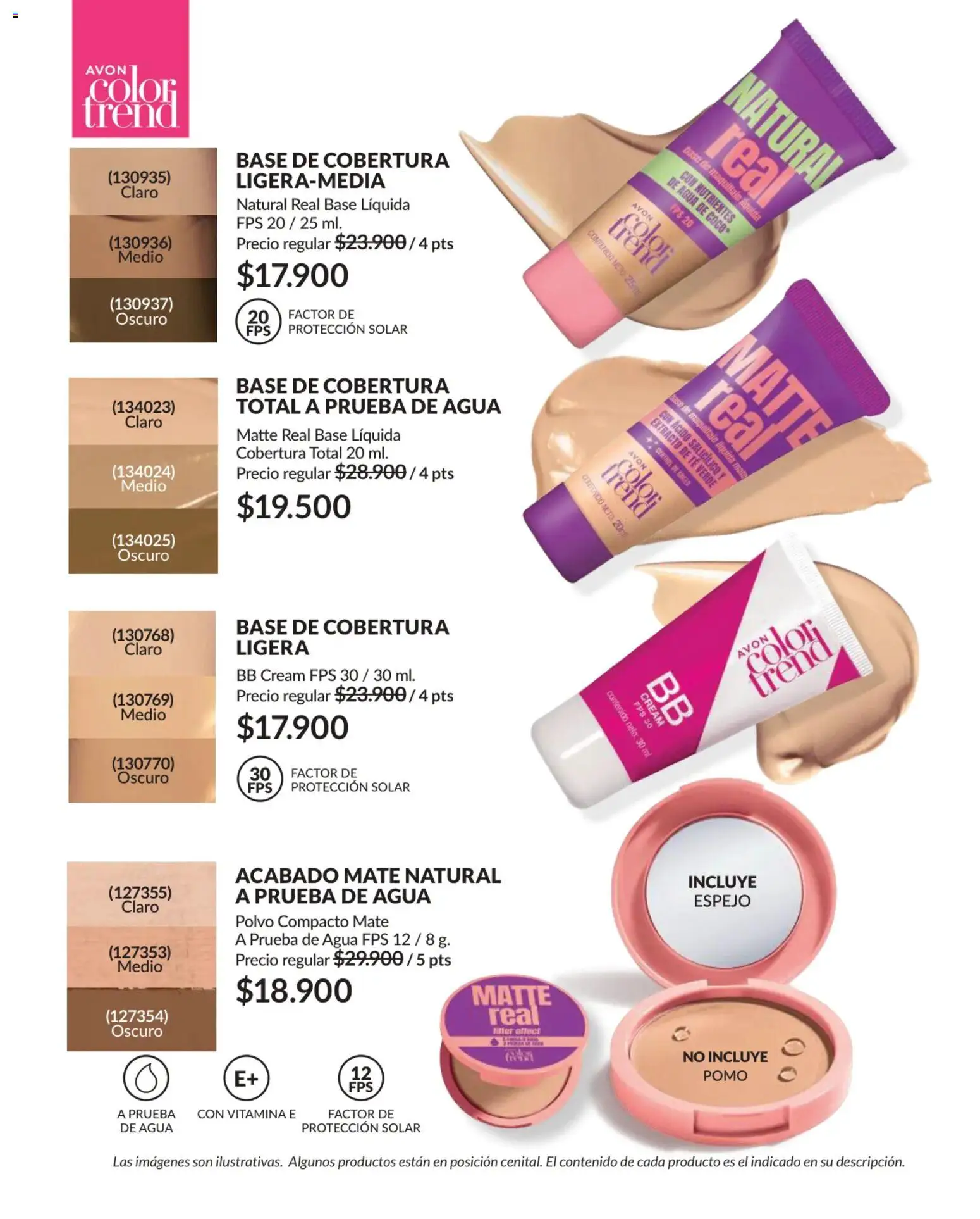 Avon revista - valida desde el 02.01.2026 | Página: 16 | Productos: Té, Base de maquillaje, Espejo, Polvo