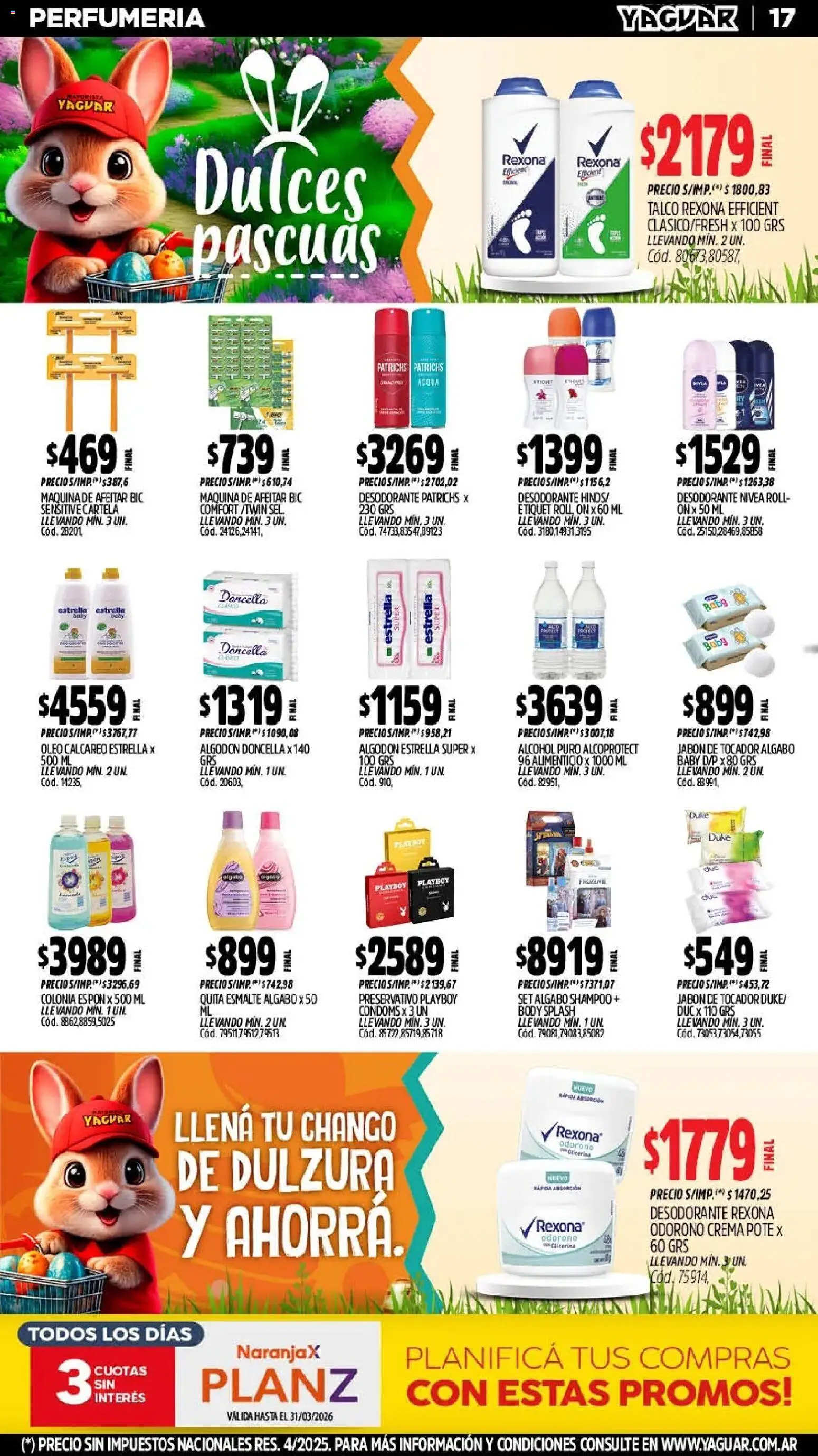 Yaguar - Oferta Semanal Jujuy │ válido desde el 23.03.2026 | Página: 17 | Productos: Body, Shampoo, Desodorante, Crema