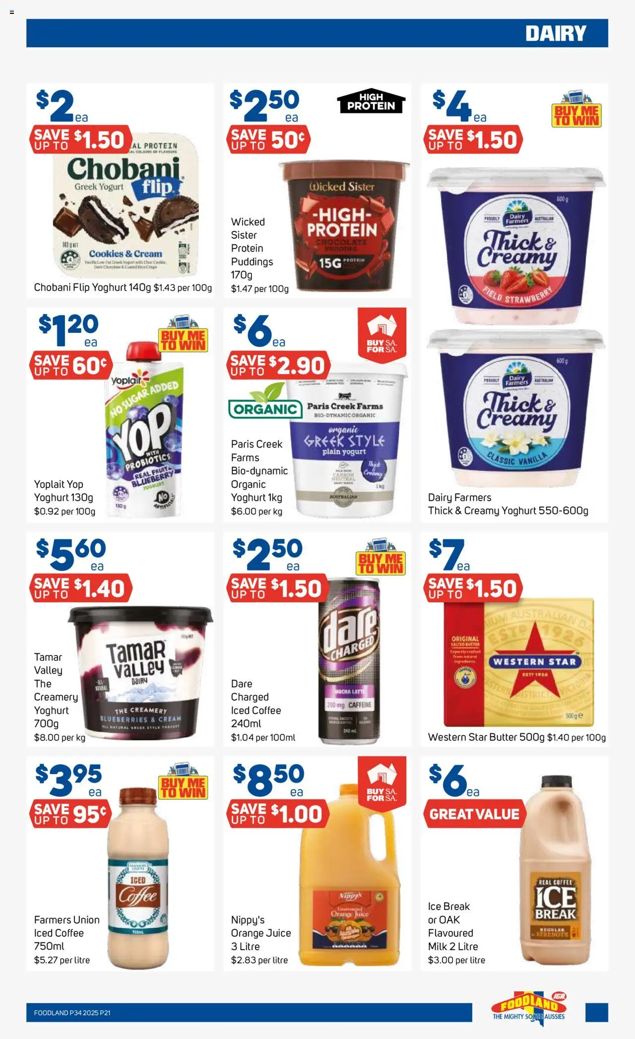 Foodland catalogue - valid from 20.08.2025 | Page: 21 | Products: Dairy, Juice, Cream, Blueberries