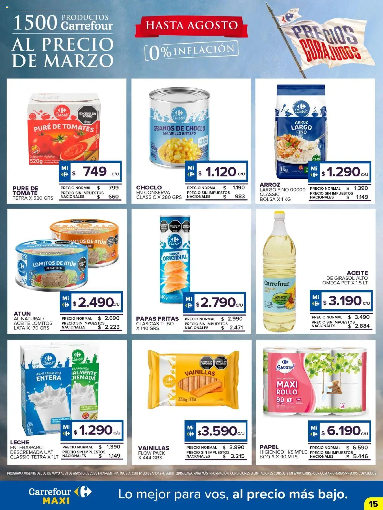 Carrefour Maxi catálogo - Jujuy │ válido desde el 11.08.2025 | Página: 15 | Productos: Papel higiénico, Bolsa, Aceite, Arroz
