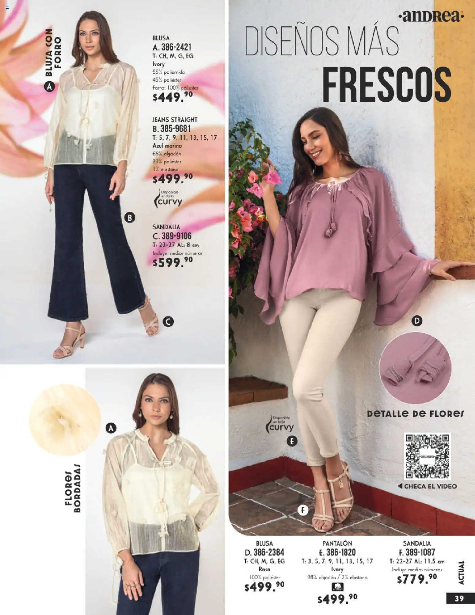 Nuevas ofertas de Andrea válidas en toda la República Mexicana desde el 25.01.2026. ¡Encuentra las mejores ofertas en Andrea catálogo Vestir! | Página: 39 | Productos: Blusa, Algodón, Video