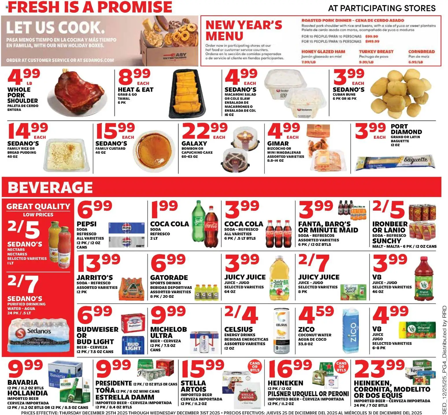 Sedano's Weekly Ad - valid from 25.12.2025 | Page: 4 | Products: Bread, Beer, Pork, Rice