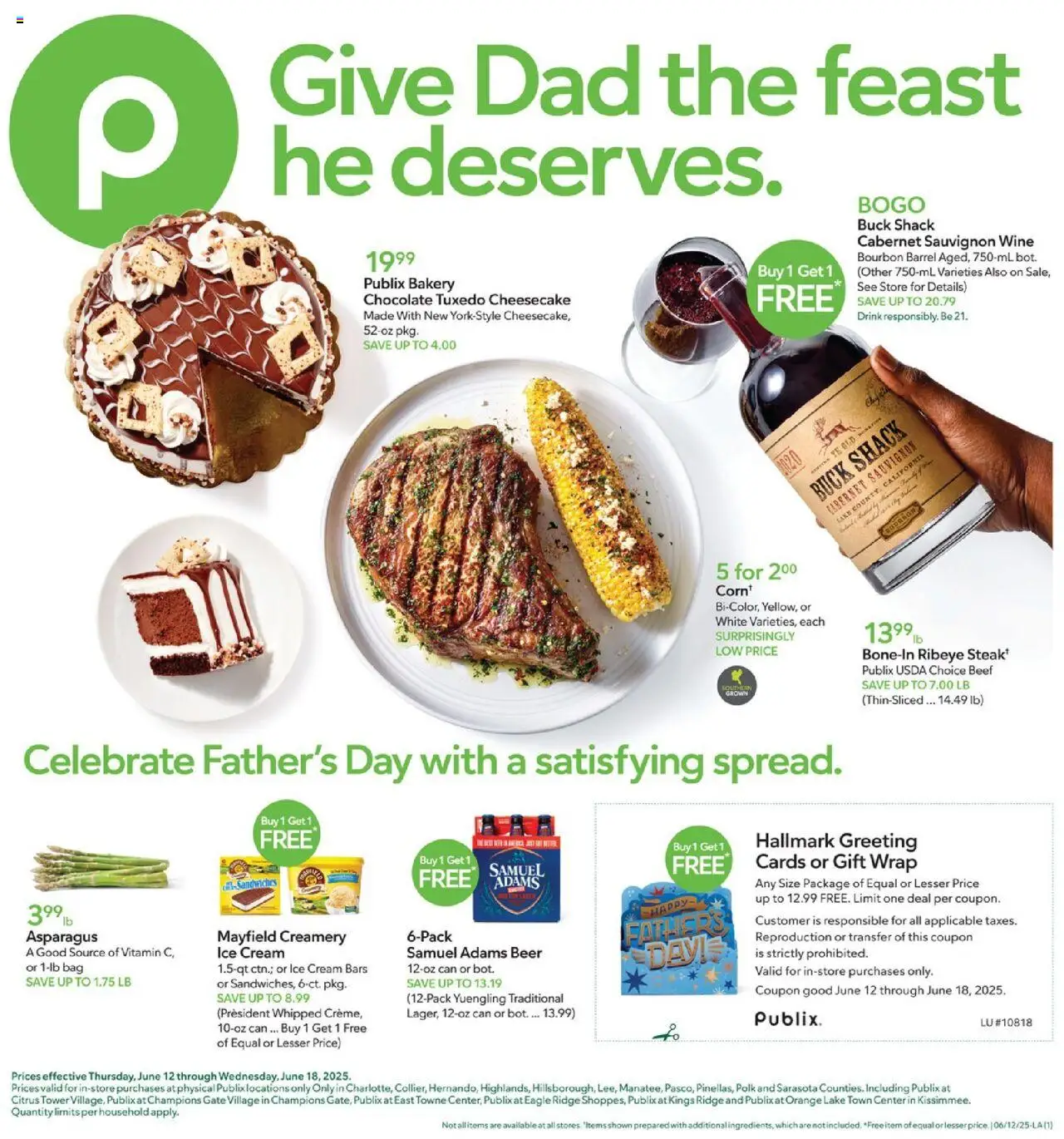 Publix Weekly Ad - valid from 12.06.2025 | Page: 1 | Products: Bakery, Chocolate, Bourbon, Ice cream