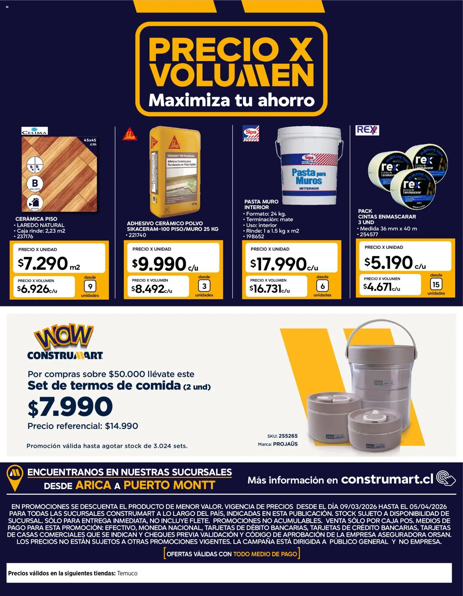 Construmart Ofertas │ válido desde el 01.03.2026 | Página: 22 | Productos: Cinta, Cerámico, Sobre, Campana
