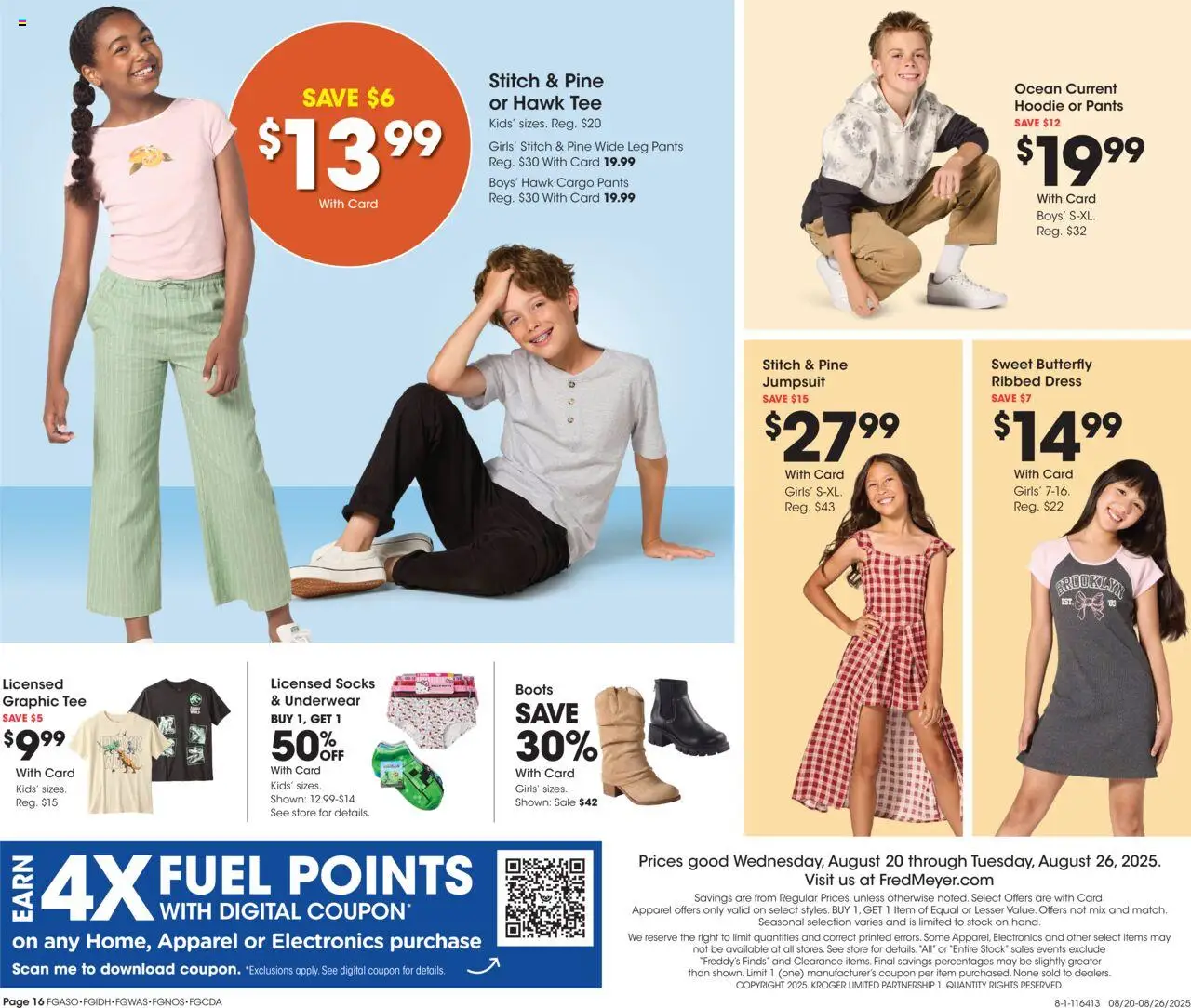 Fred Meyer Home & Apparel - valid from 20.08.2025 | Page: 19 | Products: Hoodie, Pants, Underwear, Boots