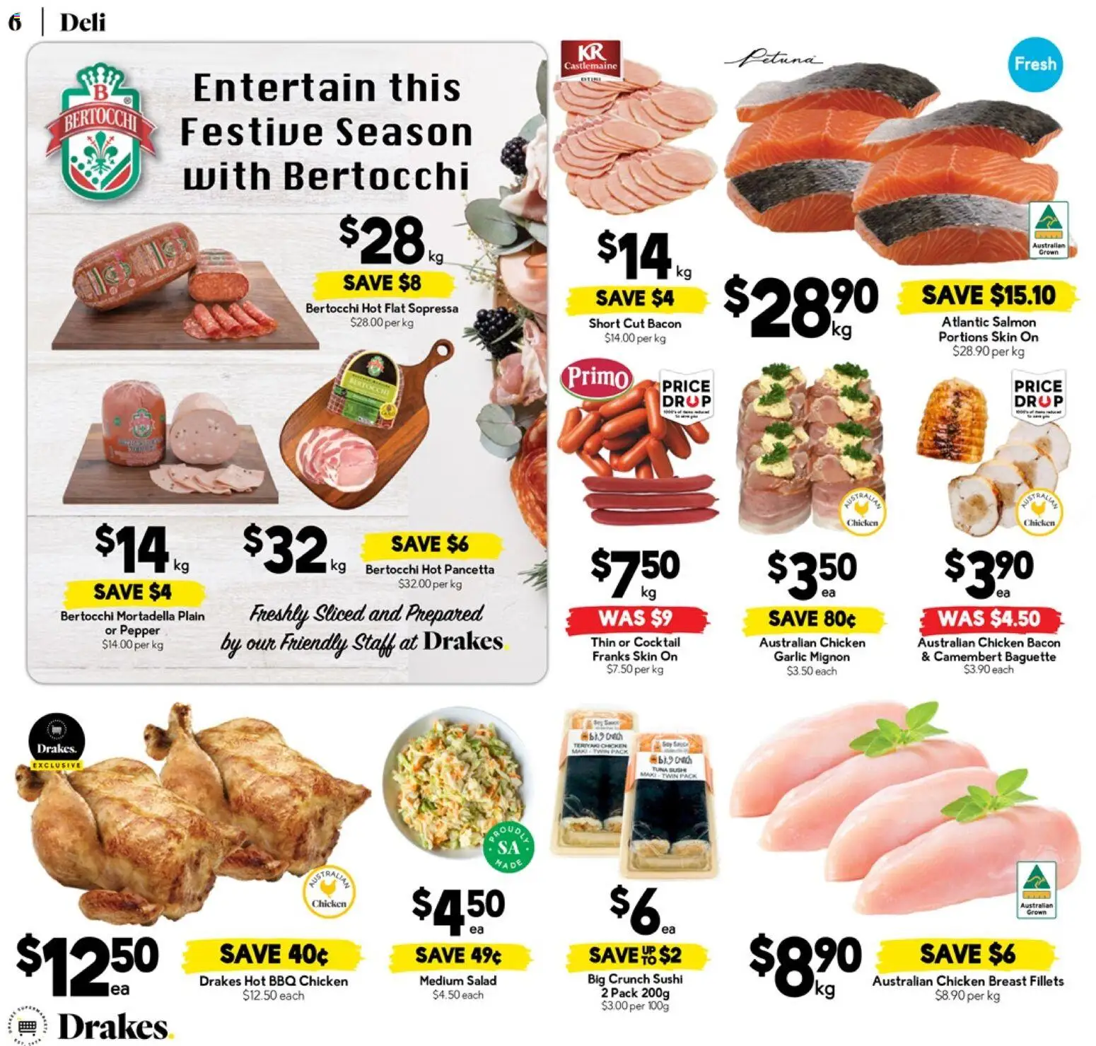 Drakes catalogue - valid from 19.11.2025 | Page: 6 | Products: Bacon, Chicken, Salad, Salmon