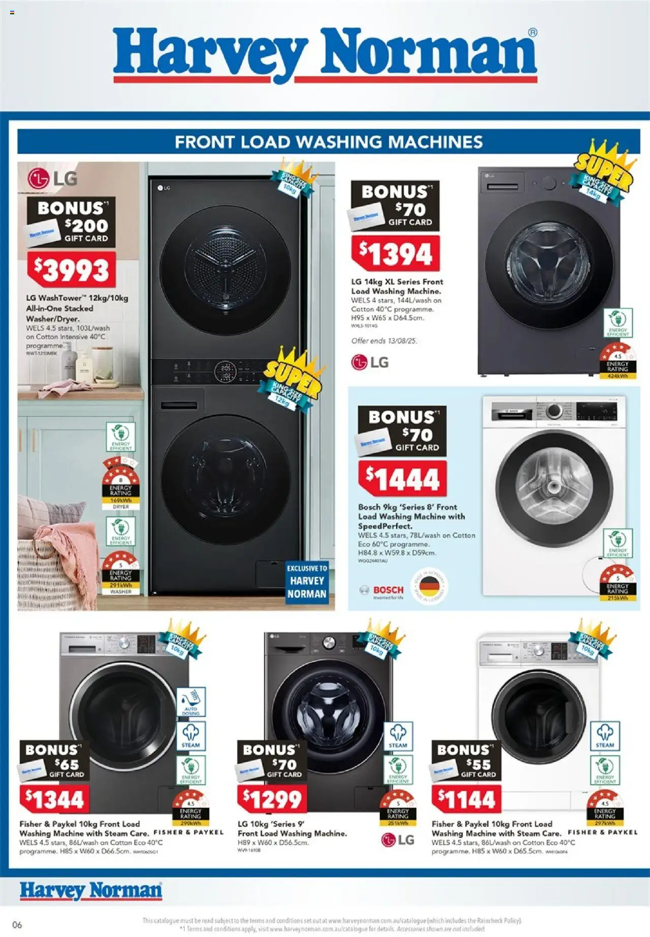 Harvey Norman catalogue - valid from 08.08.2025 | Page: 6 | Products: Accessories, Washing machine, Dryer, Washer