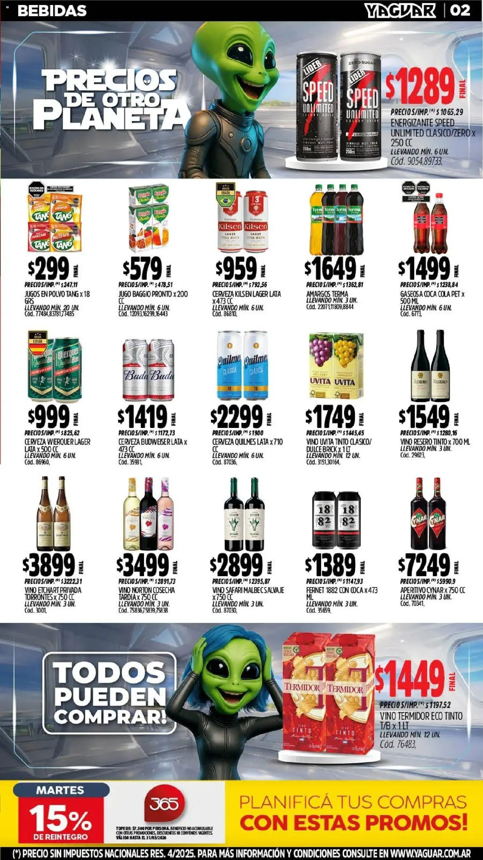 Yaguar - Oferta Semanal Córdoba │ válido desde el 11.03.2026 | Página: 4 | Productos: Polvo, Fernet, Gaseosa, Vino