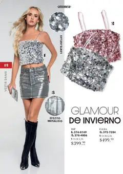 Vista previa de Andrea catálogo Moda Joven, nuevo folleto de la tienda, válido en México a partir del 16.11.2025 | Página: 12 | Productos: Lentejuelas, Falda