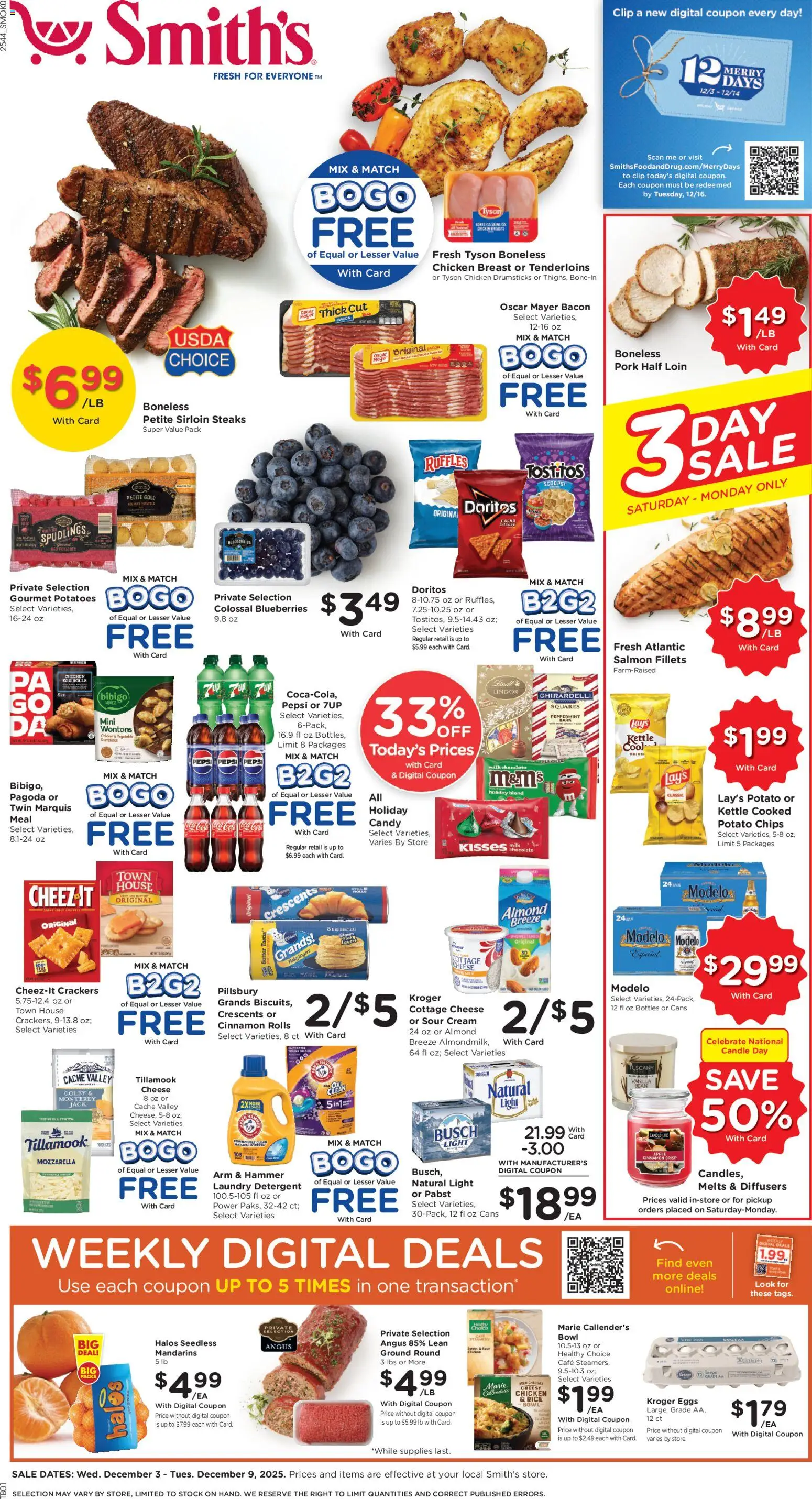 Smith's Weekly Ad - WY - valid from 03.12.2025 | Page: 1 | Products: Cheese, Pork, Sour cream, Chips