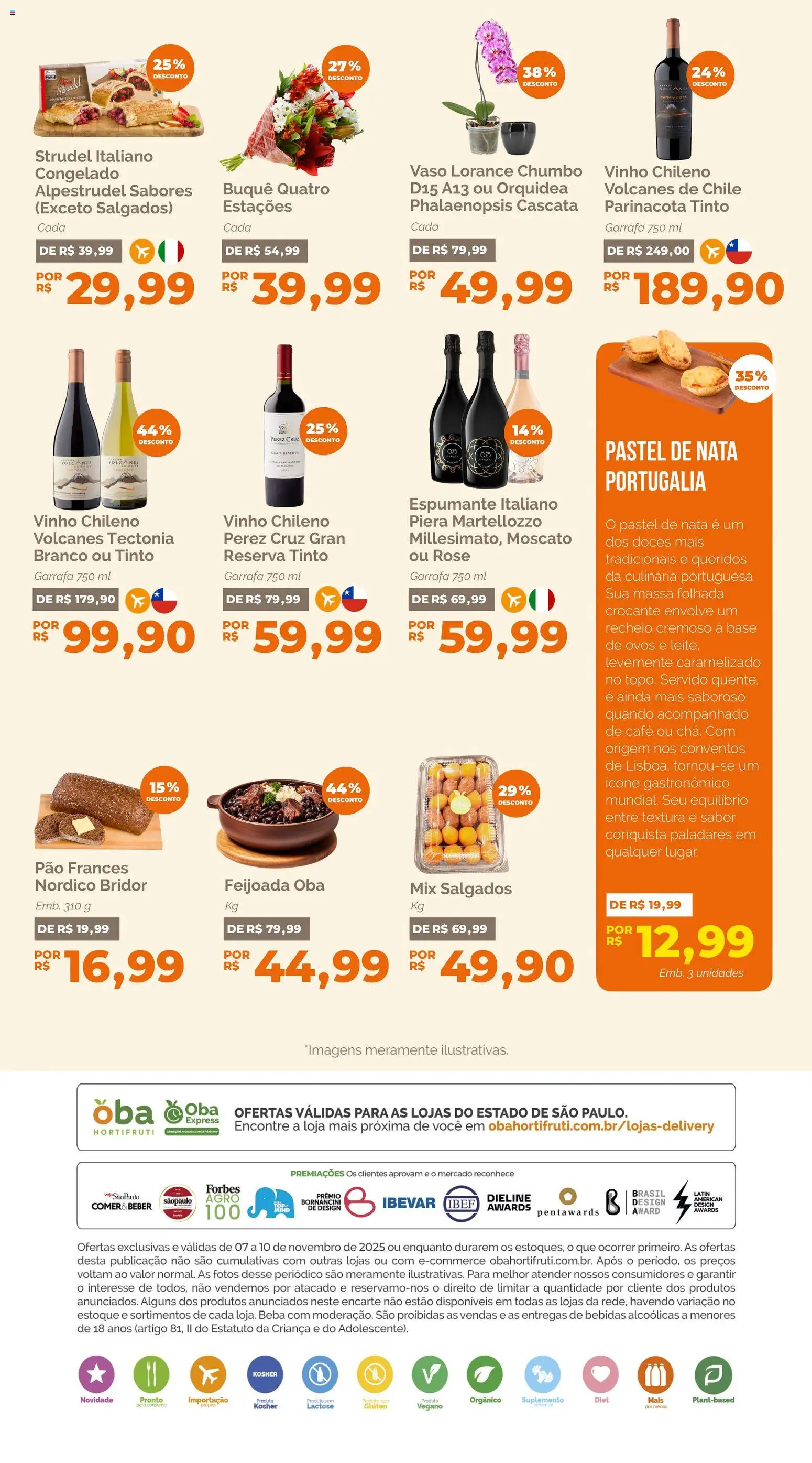 Oba Hortifruti Folheto - válido de 07.11.2025 | Página: 7 | Produtos: Ovos, Pão, Vinho, Doces