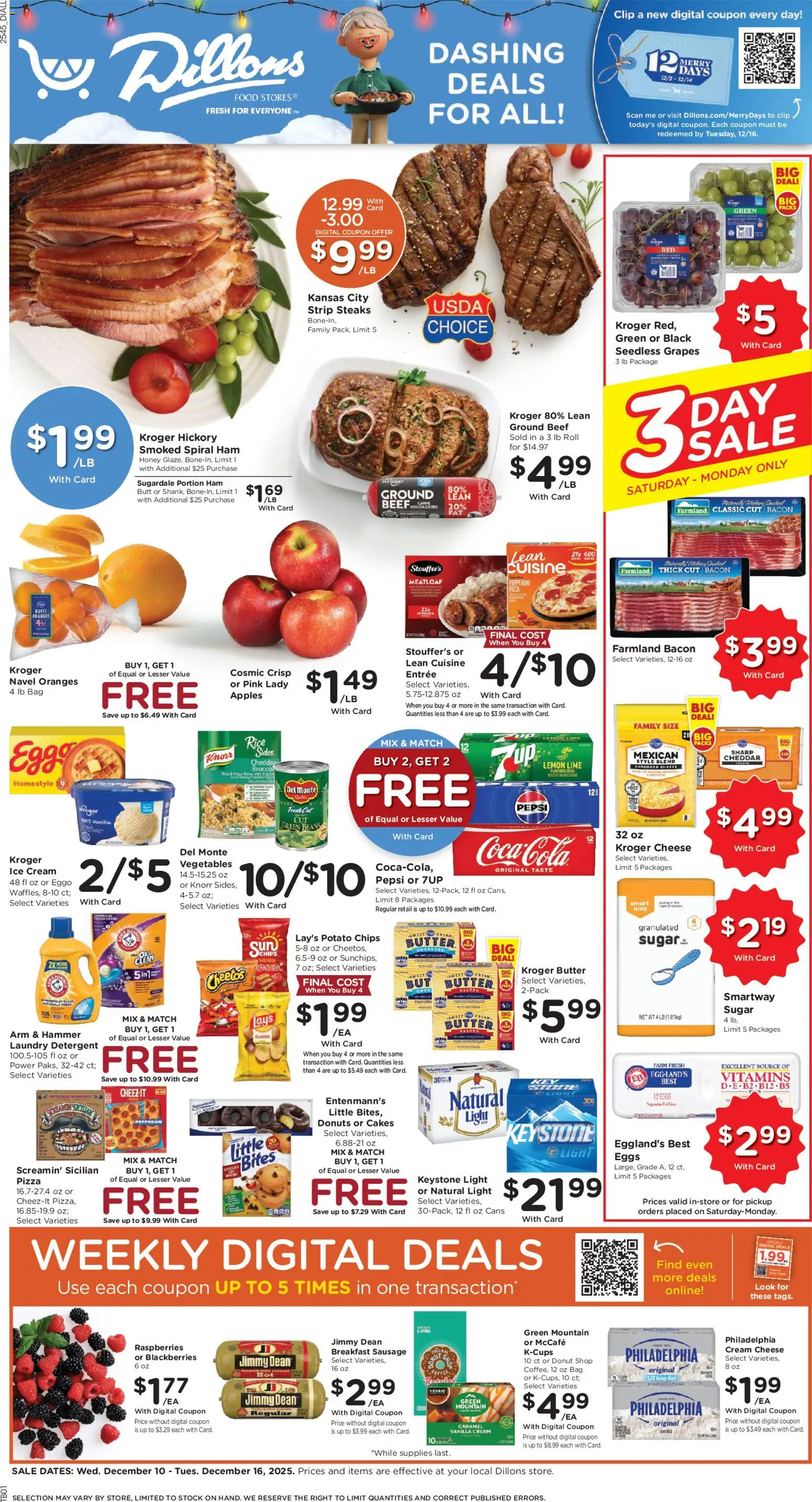 Dillons Weekly Ad - valid from 10.12.2025 | Page: 1 | Products: Hammer, Eggs, Apples, Rice