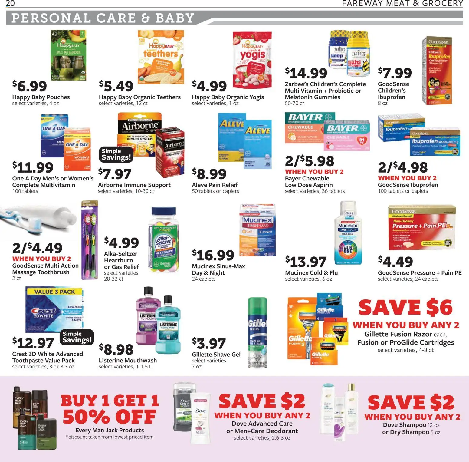 Fareway Weekly Ad - valid from 01.12.2025 | Page: 20 | Products: Fusion, Toothbrush, Mouthwash, Shave Gel