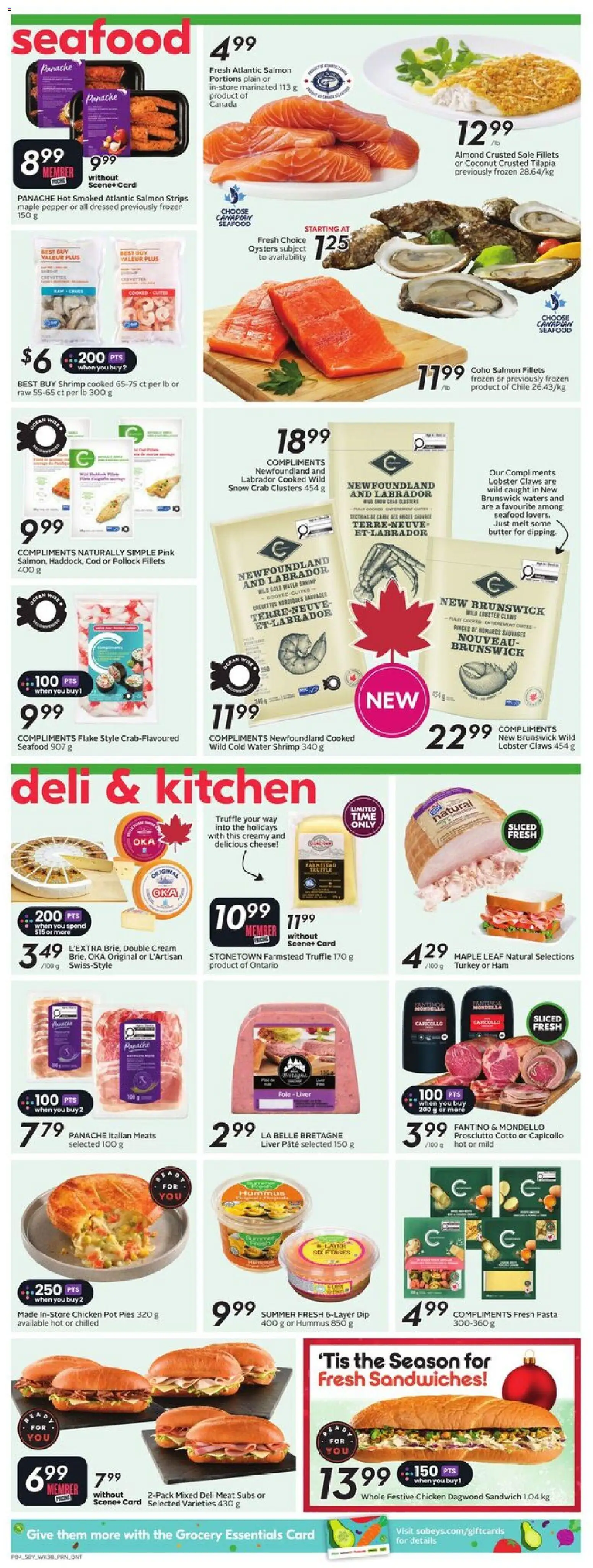 Sobeys flyer valid from 20.11.2025 | Page: 7 | Products: Pasta, Butter, Cheese, Ham