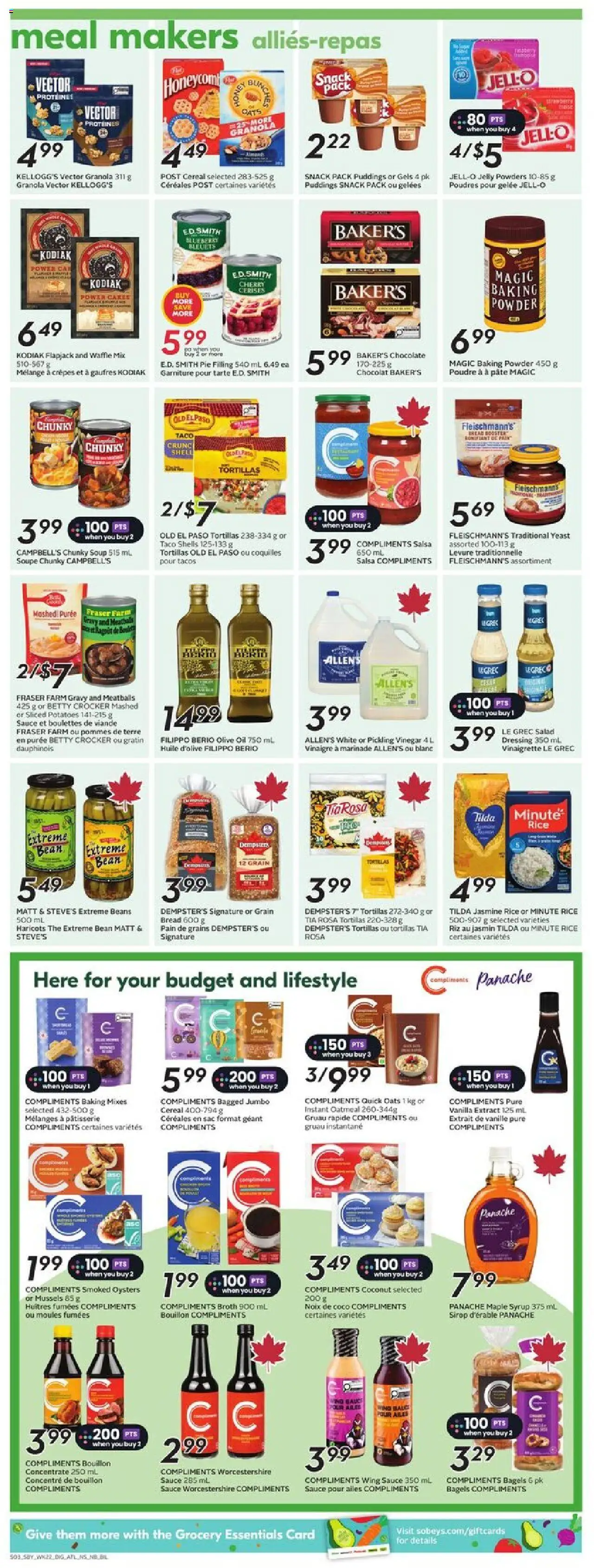 Sobeys flyer valid from 25.09.2025 | Page: 12 | Products: Salad, Potatoes, Bread, Chocolate