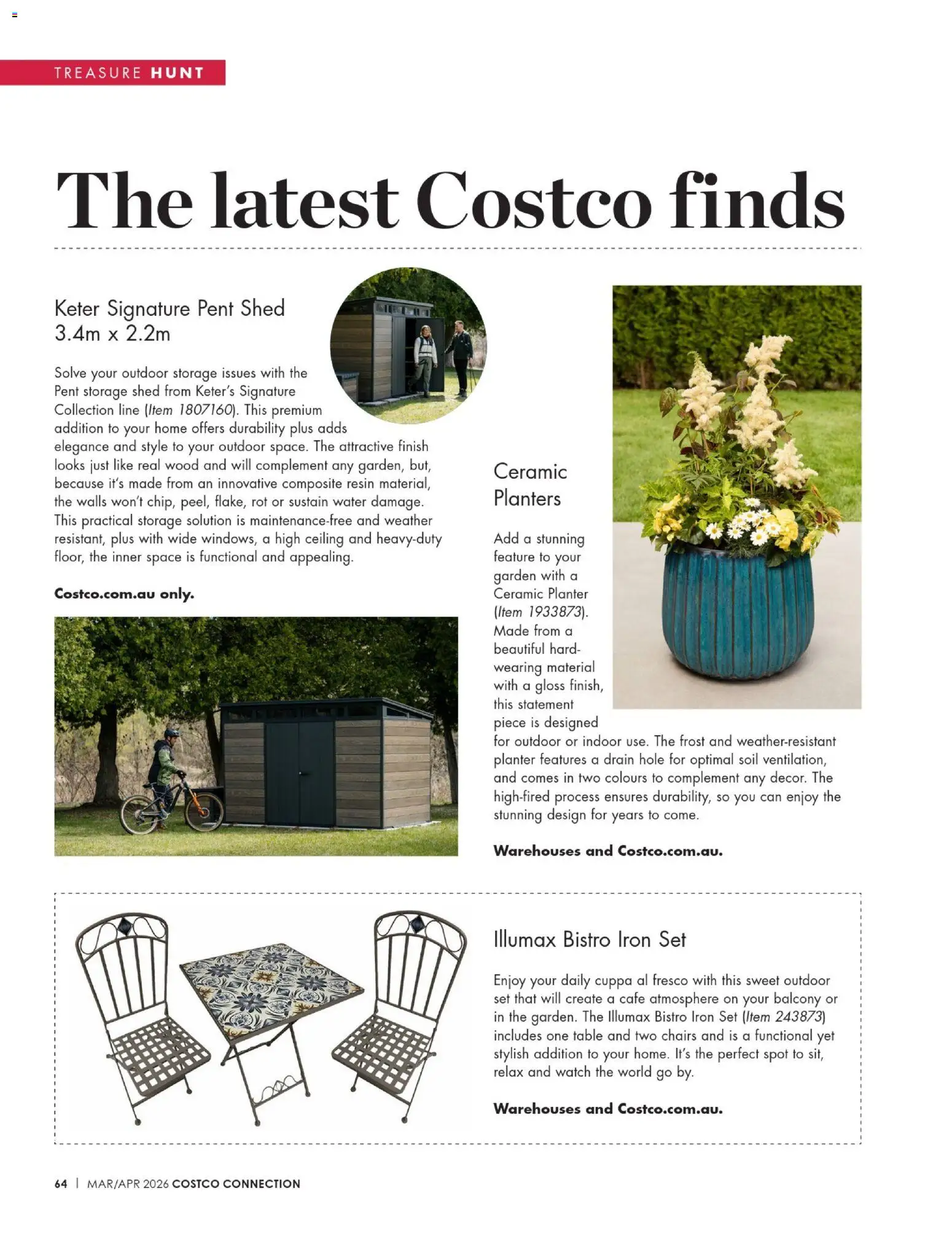 Costco catalogue - valid from 01.03.2026 | Page: 64 | Products: Table, Water, Soil, Watch