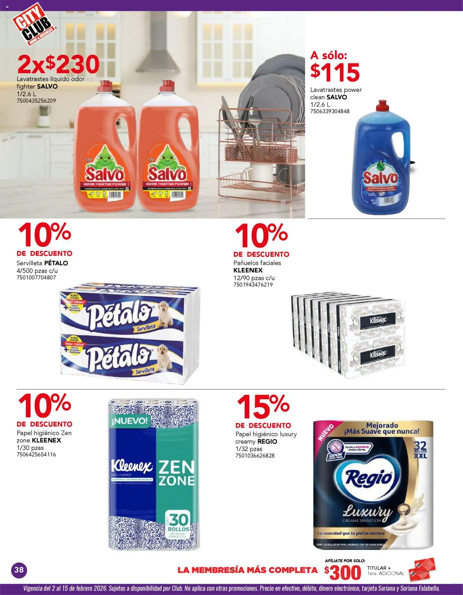 Nuevas ofertas de City Club válidas en toda la República Mexicana desde el 02.02.2026. ¡Encuentra las mejores ofertas en City Club catálogo! | Página: 38 | Productos: Col, Papel higiénico