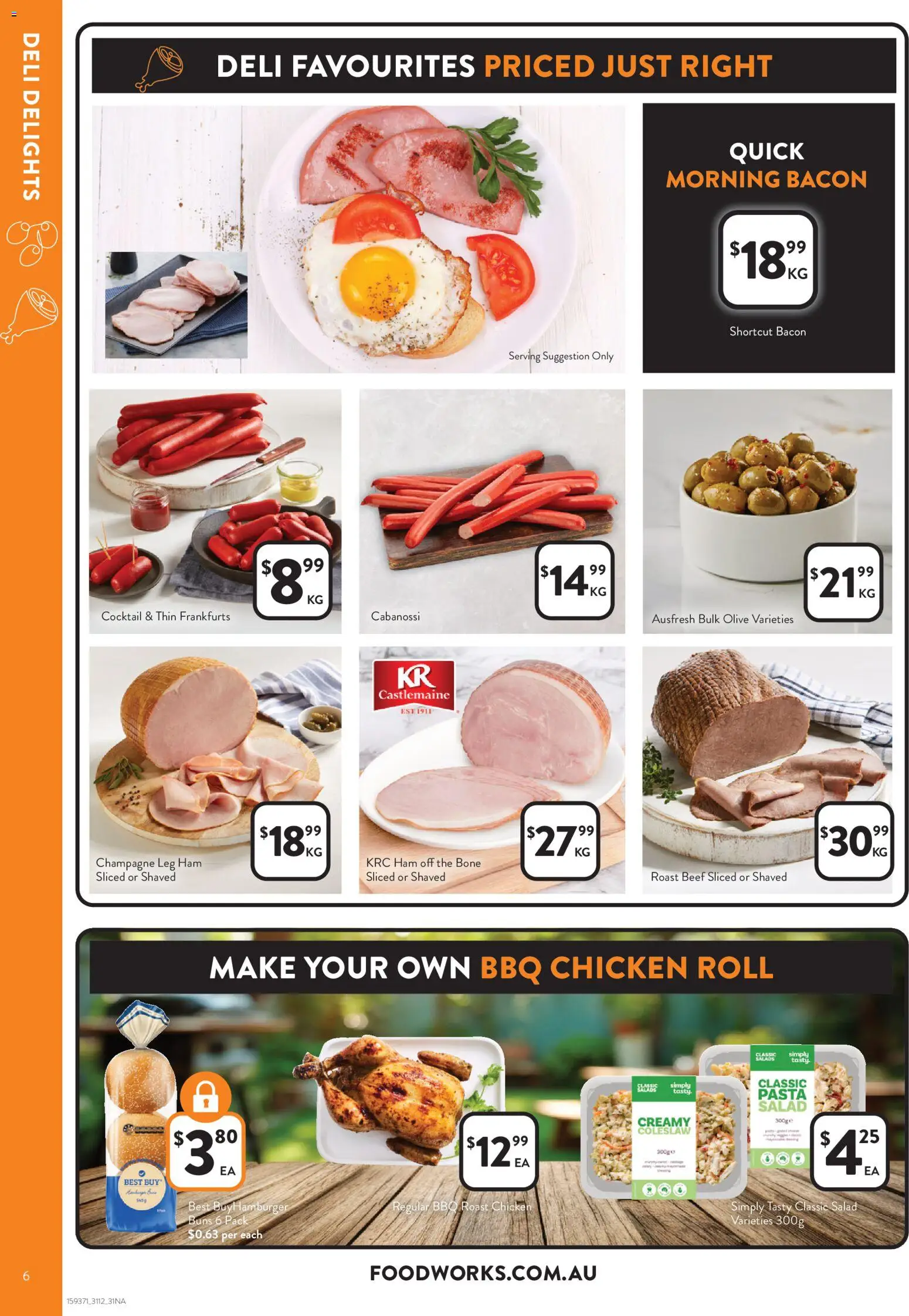 Foodworks catalogue - valid from 31.12.2025 | Page: 6 | Products: Bacon, Chicken, Beef, Pasta