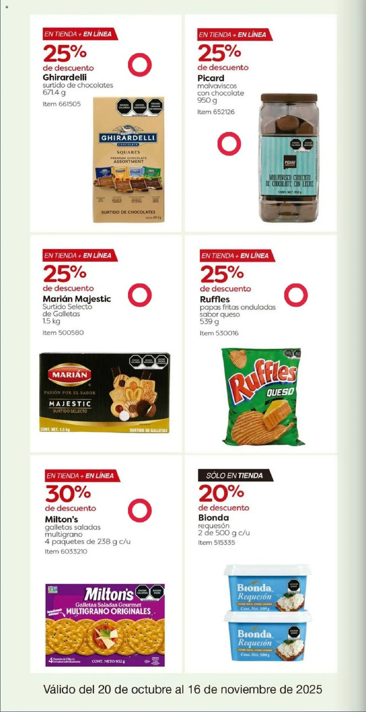 Nuevas ofertas de Costco válidas en toda la República Mexicana desde el 20.10.2025. ¡Encuentra las mejores ofertas en Costco catálogo! | Página: 24 | Productos: Queso, Chocolate, Papas fritas, Galletas