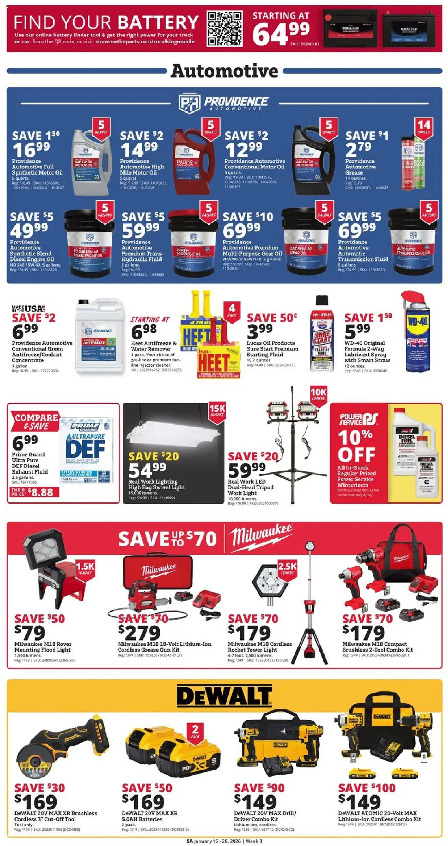 Rural King Weekly Ad - valid from 15.01.2026 | Page: 5 | Products: Water, Antifreeze, Motor Oil, Gun
