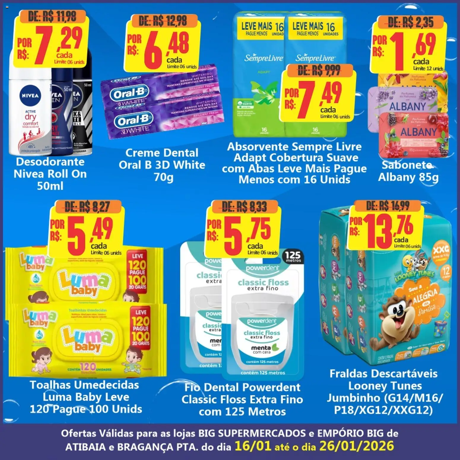 Big Supermercados Folheto - válido de 16.01.2026 | Página: 3 | Produtos: Desodorante, Creme, Fio dental, Creme dental