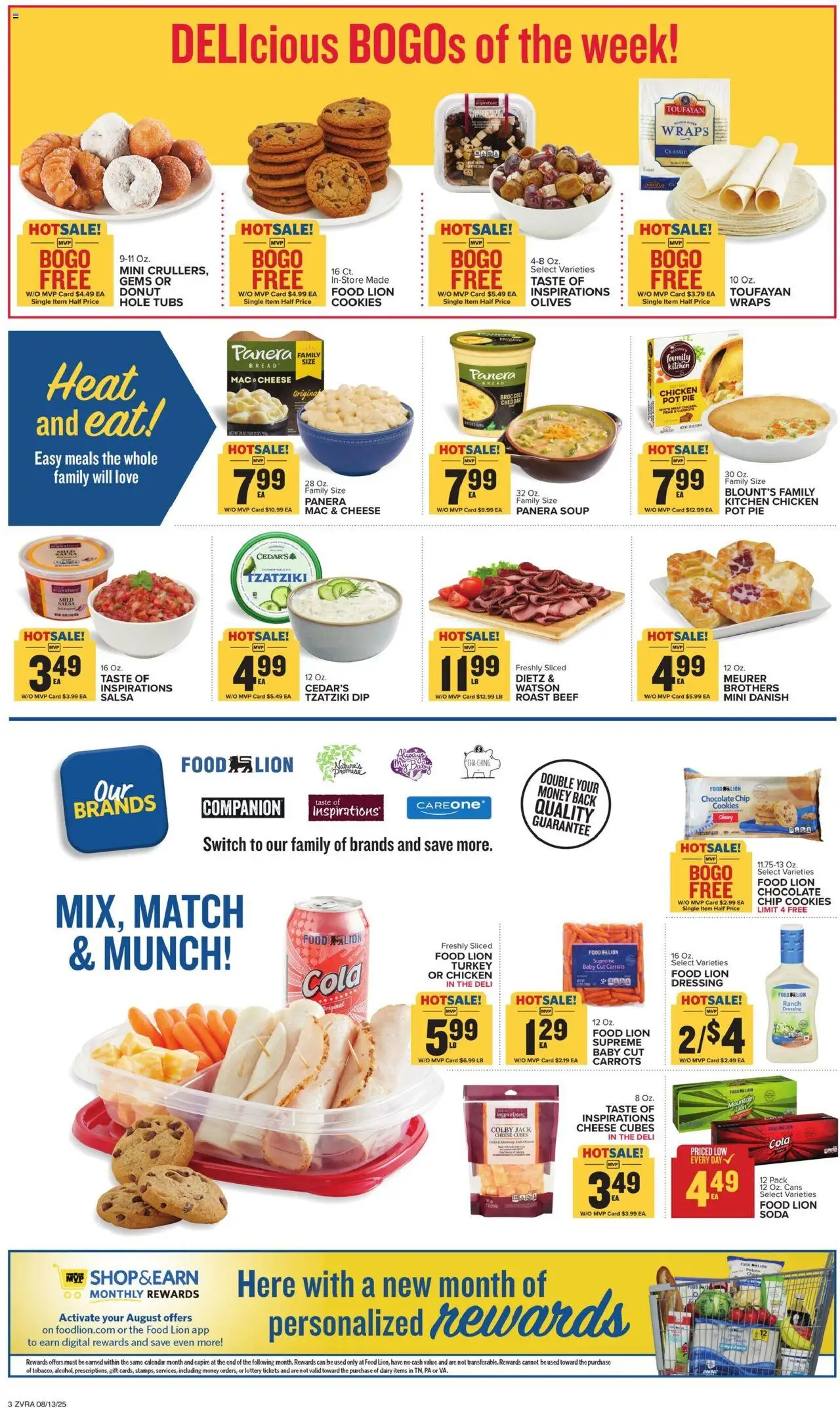 Food Lion Weekly Ad - valid from 13.08.2025 | Page: 5 | Products: Bread, Beef, Switch, Chocolate Chip
