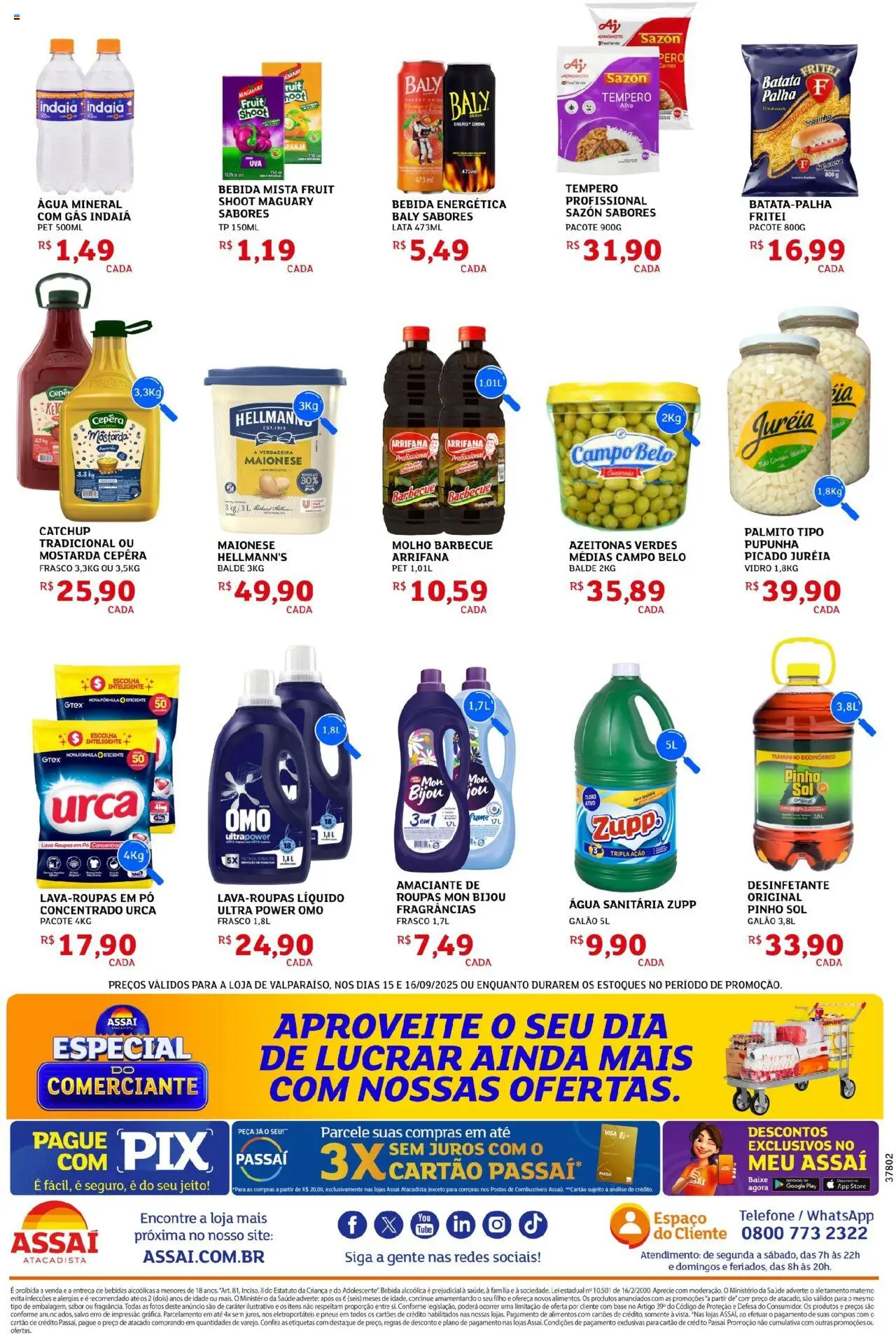 Assaí Atacadista Folheto - válido de 15.09.2025 | Página: 2 | Produtos: Alho, Pó, Base, Água sanitária