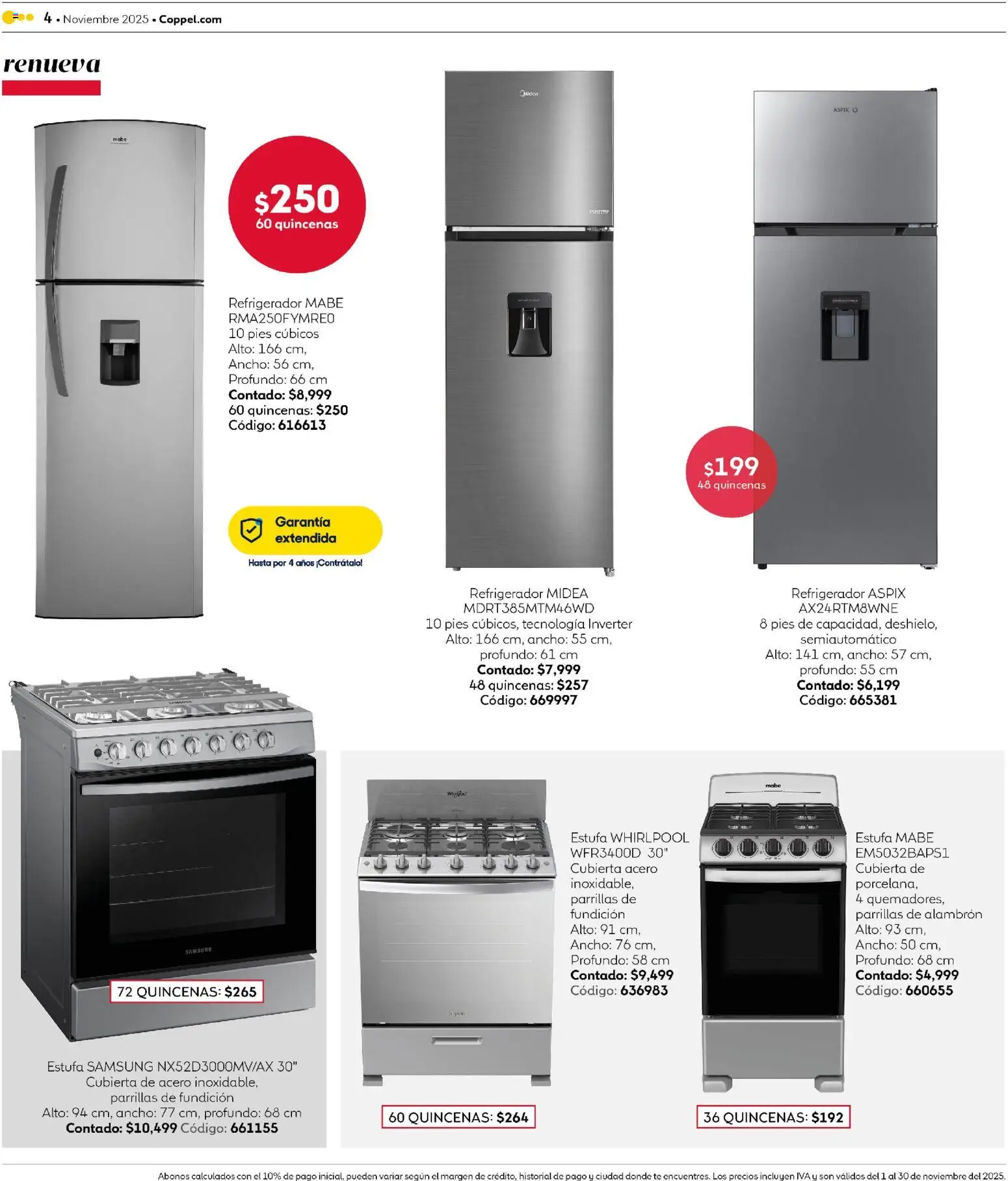 Nuevas ofertas de Coppel válidas en toda la República Mexicana desde el 01.11.2025. ¡Encuentra las mejores ofertas en Coppel Buen Fin! | Página: 4 | Productos: Refrigerador
