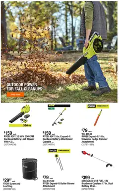 Preview of Home Depot weekly ads valid from 23.10.2025 | Page: 7 | Products: Trimmer, Battery, Bag, Blower