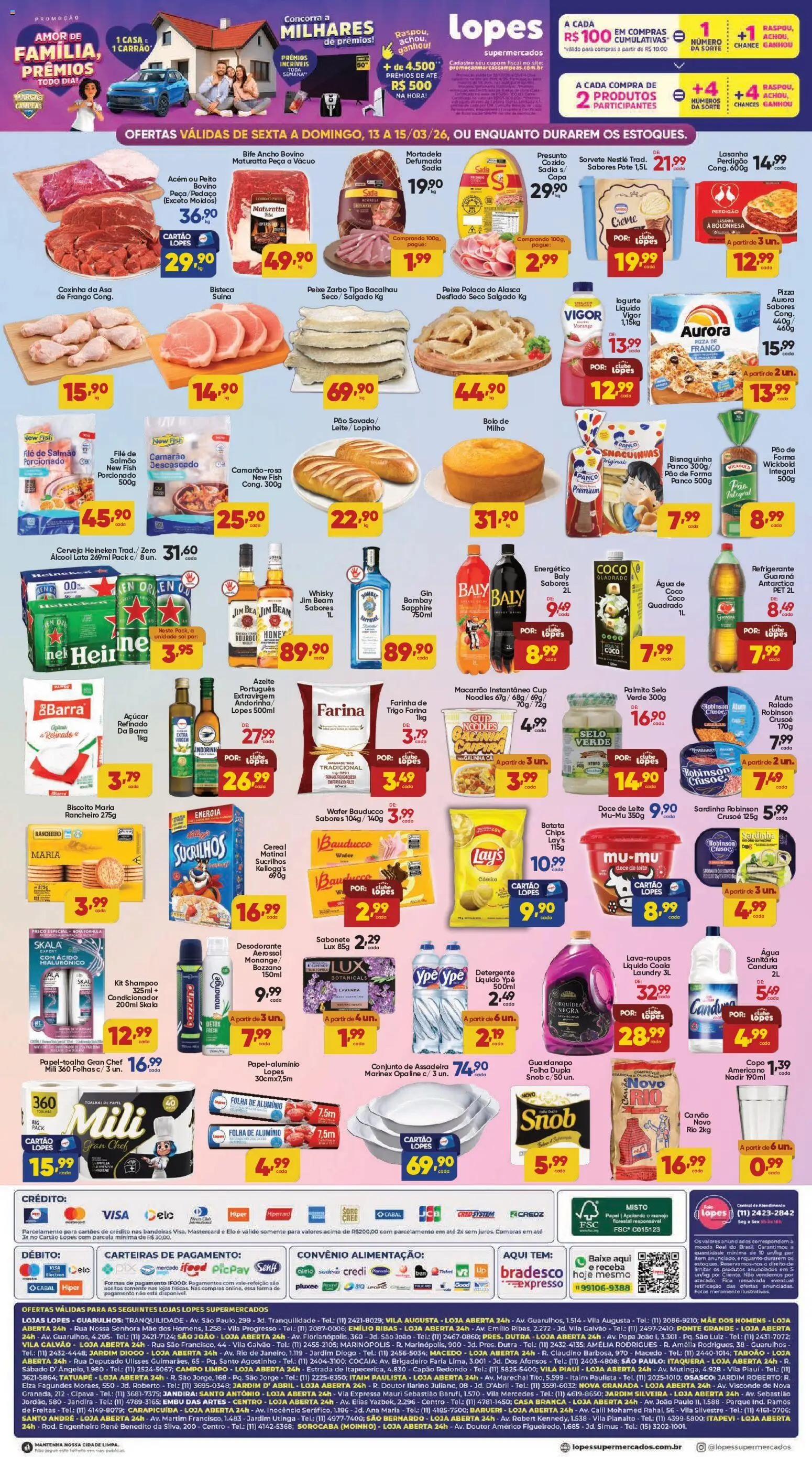 Lopes Supermercados Folheto - válido de 13.03.2026 | Página: 2 | Produtos: Palmito, Energético, Peixe, Heineken
