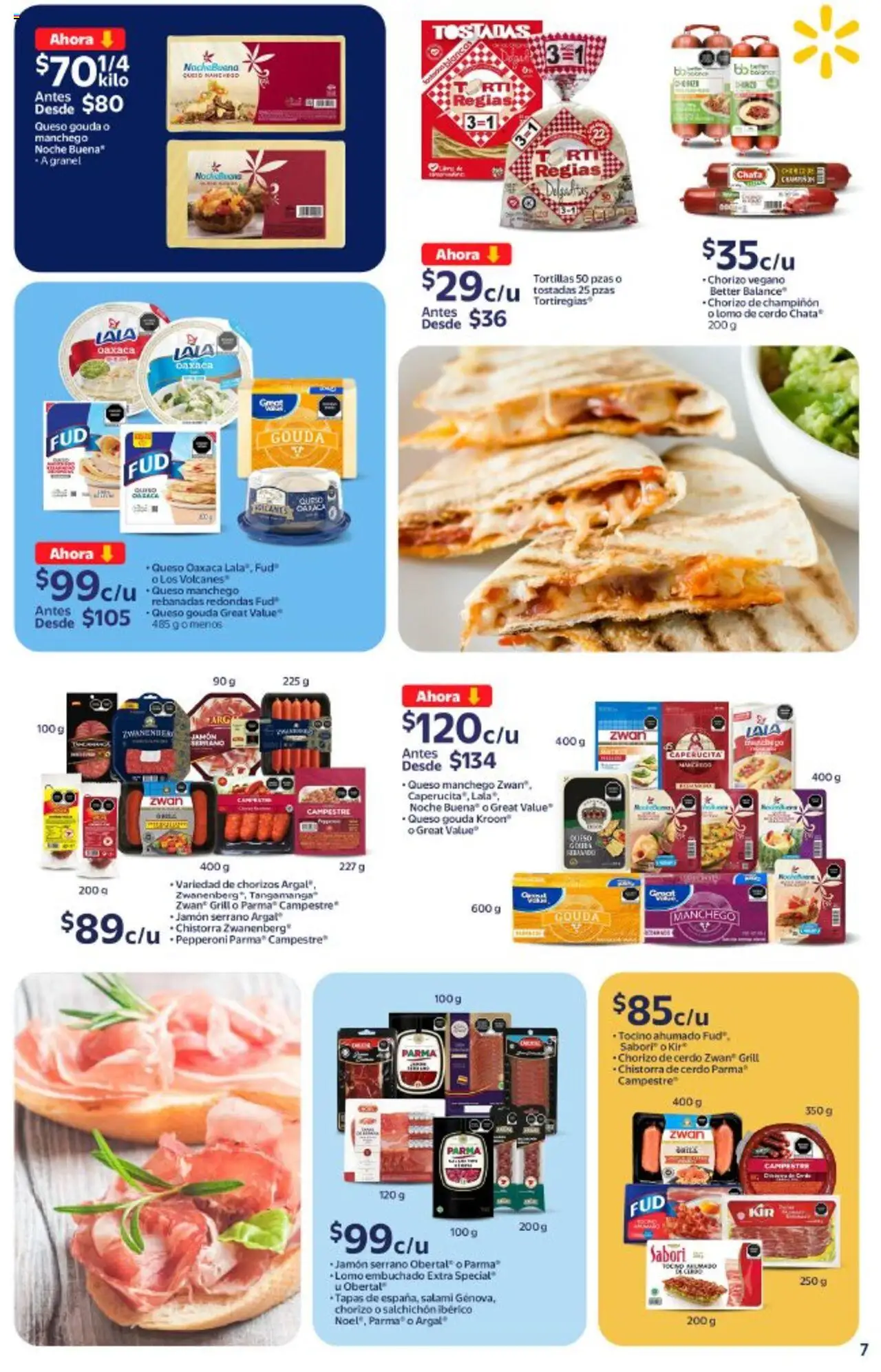 Nuevas ofertas de Walmart válidas en toda la República Mexicana desde el 14.10.2025. ¡Encuentra las mejores ofertas en Walmart - Folleto! | Página: 7 | Productos: Tocino, Queso, Jamón, Salami
