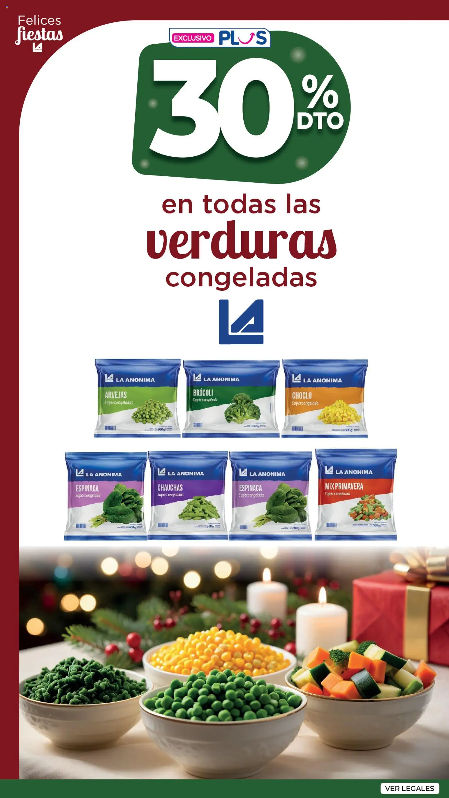 La Anonima Marca Propia Fiestas │ válido desde el 18.12.2025 | Página: 16 | Productos: Choclo, Arvejas, Espinaca
